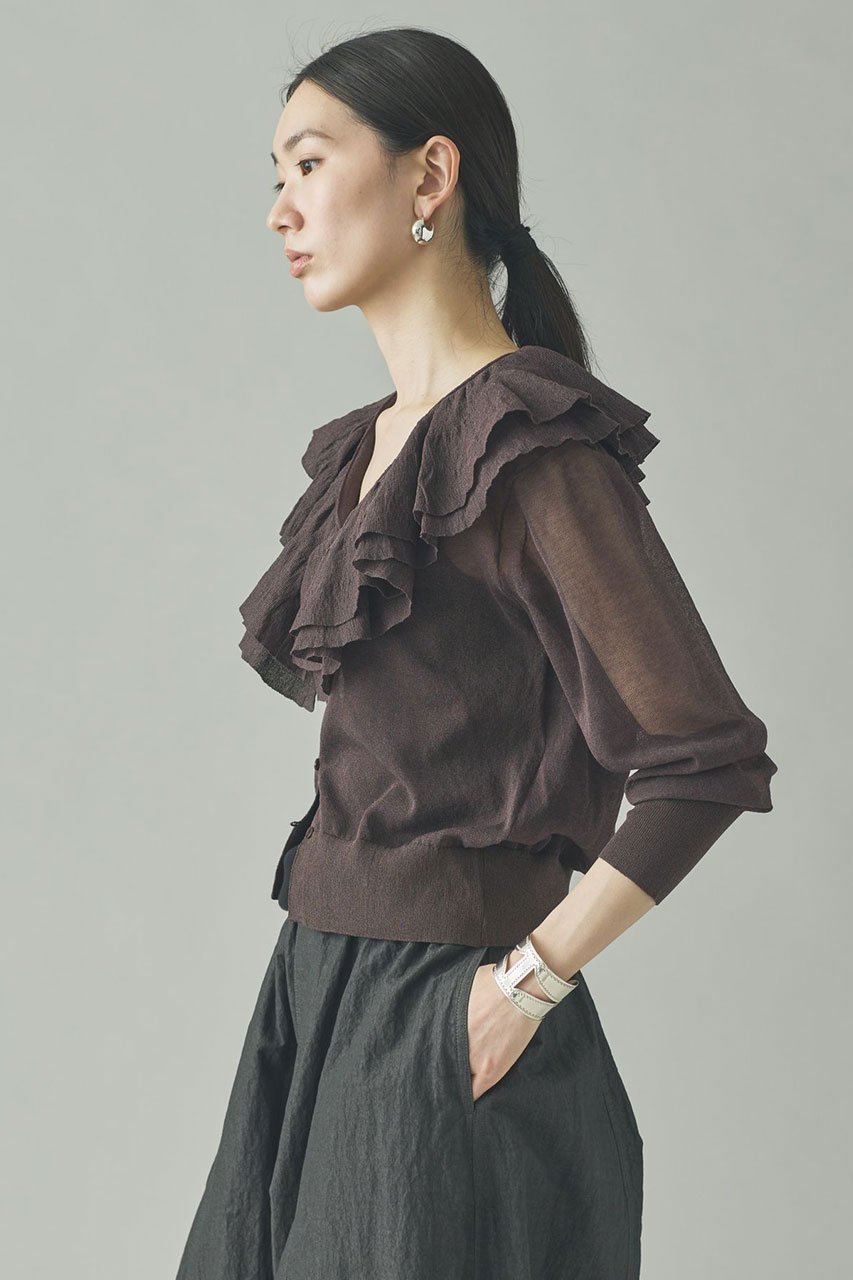 【カレンソロジー/Curensology】のラッフルニットカーディガン 人気、トレンドファッション・服の通販 founy(ファニー) ファッション Fashion レディースファッション Fashion for Women トップス・カットソー Cut & Sew Tops ニット Knit Tops & Sweaters カーディガン・羽織り Layered Style Cardigans カーディガン Cardigan, Knitwear フロント Front, Front Design ラッフル Ruffle, Frill 再入荷 Restock / Back in Stock other-3|ID: prp329100004872773 ipo3291000000036344032
