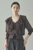 【カレンソロジー/Curensology】のラッフルニットカーディガン ブラウン|ID: prp329100004872773 ipo3291000000037238092