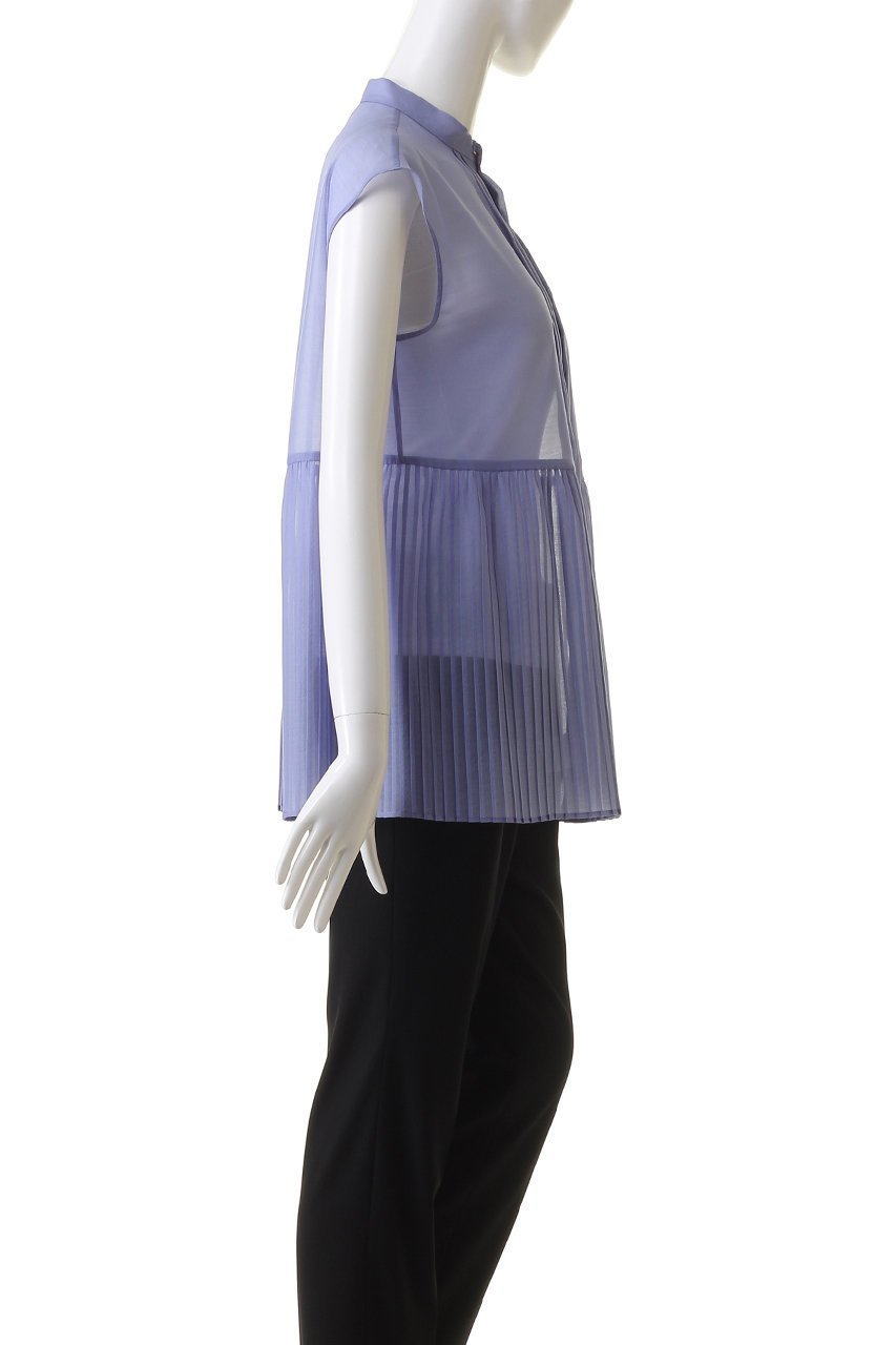 【ヒューエルミュージアム/hueLe Museum】の【STUMBLY】Sheer Pleated Blouse 人気、トレンドファッション・服の通販 founy(ファニー) 　ファッション　Fashion　レディースファッション　Fashion for Women　トップス・カットソー　Cut & Sew Tops　キャミソール&ノースリーブ　Camisoles & Sleeveless Tops　シャツ・ブラウス・オフィスカジュアル　Elegant Blouses & Button-Ups　オーガンジー　Organza Fabric　シンプル　Simple, Minimal　ノースリーブ　Sleeveless, No-Sleeve　フェミニン　Feminine, Girly　プリーツ　Pleats, Pleated　エレガント 上品　Elegant　other-3|ID: prp329100004872789 ipo3291000000036344285