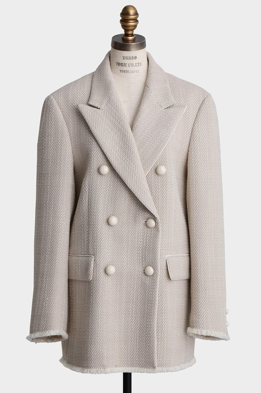 【ヒューエルミュージアム/hueLe Museum】の【hLM】ウールスラブツイードジャケット 人気、トレンドファッション・服の通販 founy(ファニー) ファッション Fashion レディースファッション Fashion for Women アウター Coat / Outerwear Collection レディースジャケット・軽アウター Jackets ジャケット Jacket, Outerwear ツイード Twill, Twill Weave フリンジ Fringe, Tassel マニッシュ Mannish, Boyish 再入荷 Restock / Back in Stock 無地 Plain, Solid Color other-2|ID: prp329100004872794 ipo3291000000036344371