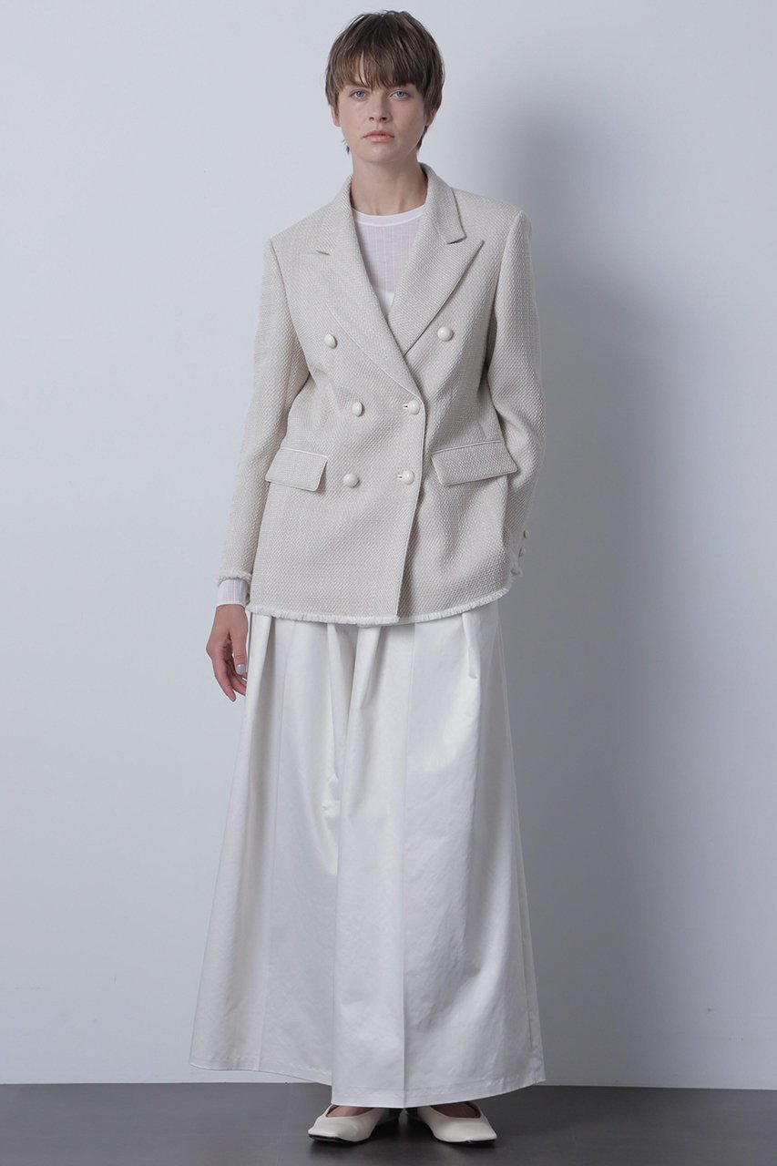 【ヒューエルミュージアム/hueLe Museum】の【hLM】ウールスラブツイードジャケット 人気、トレンドファッション・服の通販 founy(ファニー) ファッション Fashion レディースファッション Fashion for Women アウター Coat / Outerwear Collection レディースジャケット・軽アウター Jackets ジャケット Jacket, Outerwear ツイード Twill, Twill Weave フリンジ Fringe, Tassel マニッシュ Mannish, Boyish 再入荷 Restock / Back in Stock 無地 Plain, Solid Color other-3|ID: prp329100004872794 ipo3291000000036344372