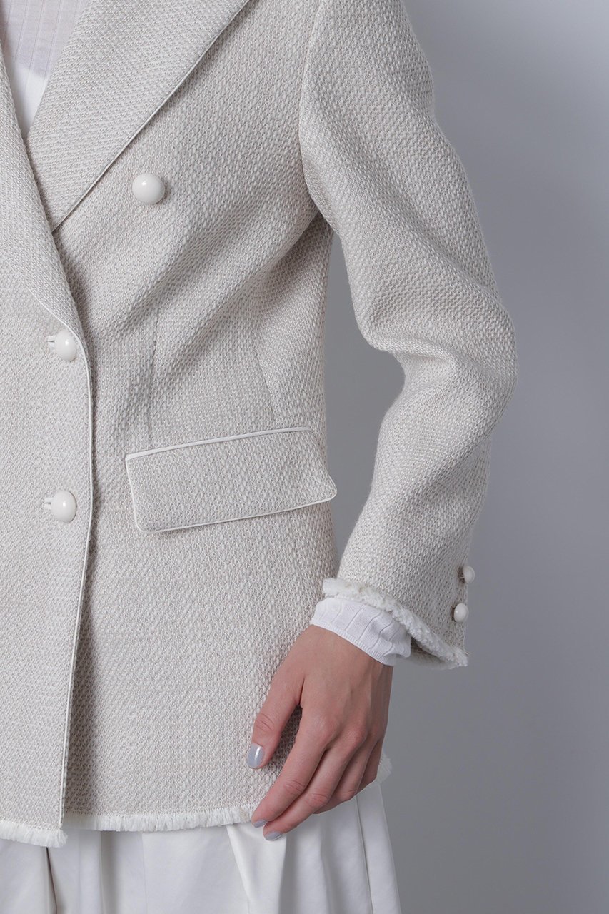 【ヒューエルミュージアム/hueLe Museum】の【hLM】ウールスラブツイードジャケット 人気、トレンドファッション・服の通販 founy(ファニー) ファッション Fashion レディースファッション Fashion for Women アウター Coat / Outerwear Collection レディースジャケット・軽アウター Jackets ジャケット Jacket, Outerwear ツイード Twill, Twill Weave フリンジ Fringe, Tassel マニッシュ Mannish, Boyish 再入荷 Restock / Back in Stock 無地 Plain, Solid Color other-7|ID: prp329100004872794 ipo3291000000036344376