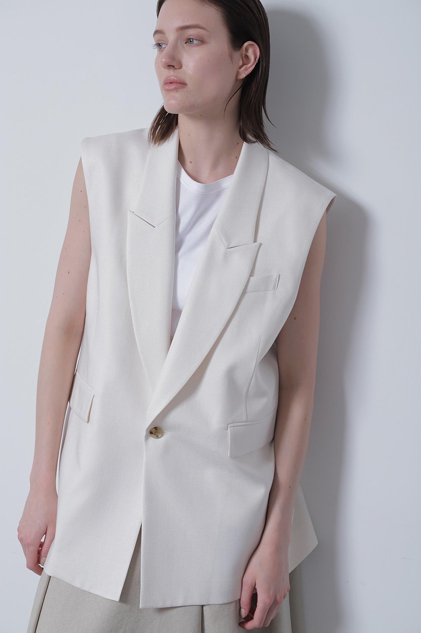 【ヒューエルミュージアム/hueLe Museum】の【STUMBLY】New Sleeveless Jacket インテリア・キッズ・メンズ・レディースファッション・服の通販 founy(ファニー) ファッション Fashion レディースファッション Fashion for Women アウター Coat / Outerwear Collection レディースジャケット・軽アウター Jackets ジャケット Jacket, Outerwear ベスト Vest, Waistcoat ボックス Boxy, Box Shape ホワイト|ID: prp329100004872798 ipo3291000000036344408