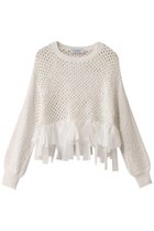 【アルアバイル/allureville】の【Loulou Willoughby】シフォンパピエメッシュプルオーバー 人気、トレンドファッション・服の通販 founy(ファニー) ファッション Fashion レディースファッション Fashion for Women トップス・カットソー Cut & Sew Tops ニット Knit Tops & Sweaters カジュアルプルオーバー・ニットトップス Pullovers & Knit Tops / Casual Pullovers シアー Sheer, See-Through シフォン Chiffon, Lightweight Fabric フリンジ Fringe, Tassel メッシュ Mesh, Net Fabric 夏 Summer 春 Spring S/S・春夏 SS, Spring/Summer, Warm Season thumbnail オフホワイト|ID: prp329100004872800 ipo3291000000036344430