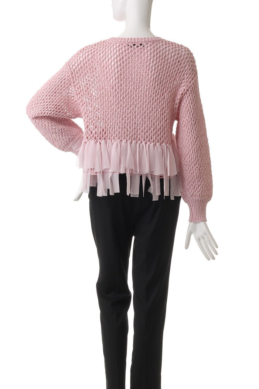 【アルアバイル/allureville】の【Loulou Willoughby】シフォンパピエメッシュプルオーバー 人気、トレンドファッション・服の通販 founy(ファニー) 　ファッション　Fashion　レディースファッション　Fashion for Women　トップス・カットソー　Cut & Sew Tops　ニット　Knit Tops & Sweaters　カジュアルプルオーバー・ニットトップス　Pullovers & Knit Tops / Casual Pullovers　シアー　Sheer, See-Through　シフォン　Chiffon, Lightweight Fabric　フリンジ　Fringe, Tassel　メッシュ　Mesh, Net Fabric　夏　Summer　春　Spring　S/S・春夏　SS, Spring/Summer, Warm Season　other-4|ID: prp329100004872800 ipo3291000000036344438