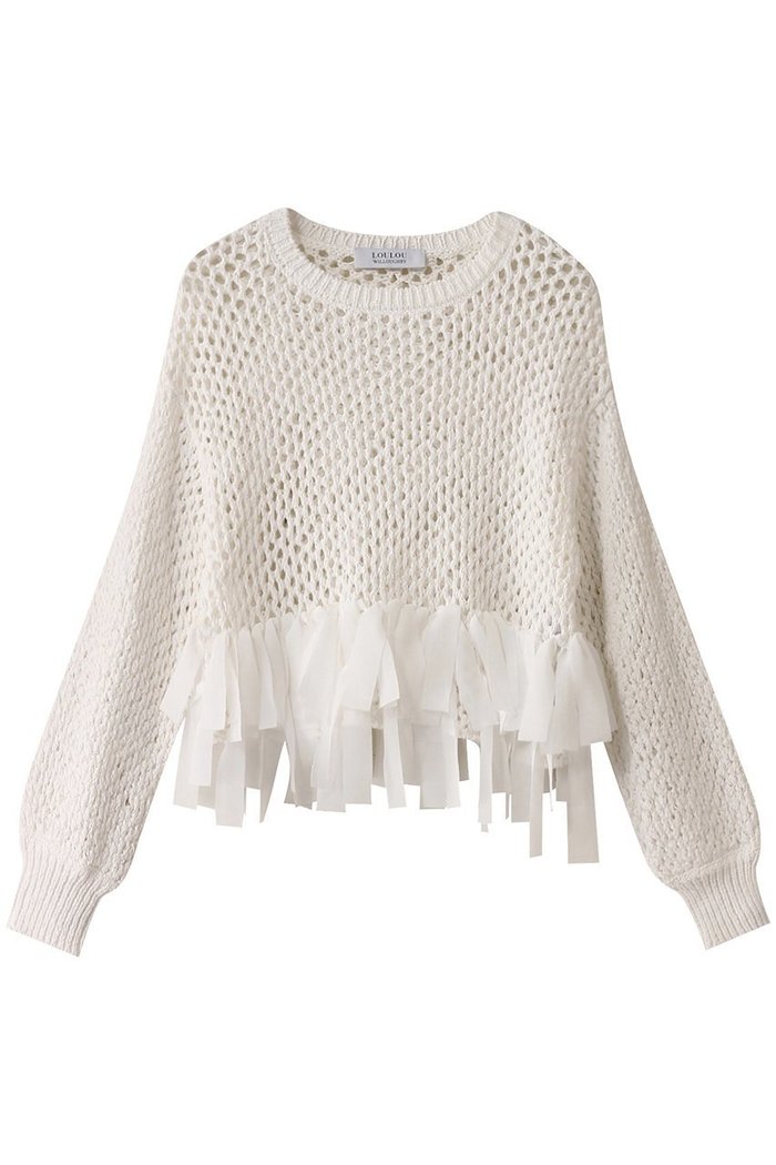 【アルアバイル/allureville】の【Loulou Willoughby】シフォンパピエメッシュプルオーバー インテリア・キッズ・メンズ・レディースファッション・服の通販 founy(ファニー) https://founy.com/ ファッション Fashion レディースファッション Fashion for Women トップス・カットソー Cut & Sew Tops ニット Knit Tops & Sweaters カジュアルプルオーバー・ニットトップス Pullovers & Knit Tops / Casual Pullovers シアー Sheer, See-Through シフォン Chiffon, Lightweight Fabric フリンジ Fringe, Tassel メッシュ Mesh, Net Fabric 夏 Summer 春 Spring S/S・春夏 SS, Spring/Summer, Warm Season |ID: prp329100004872800 ipo3291000000036872513
