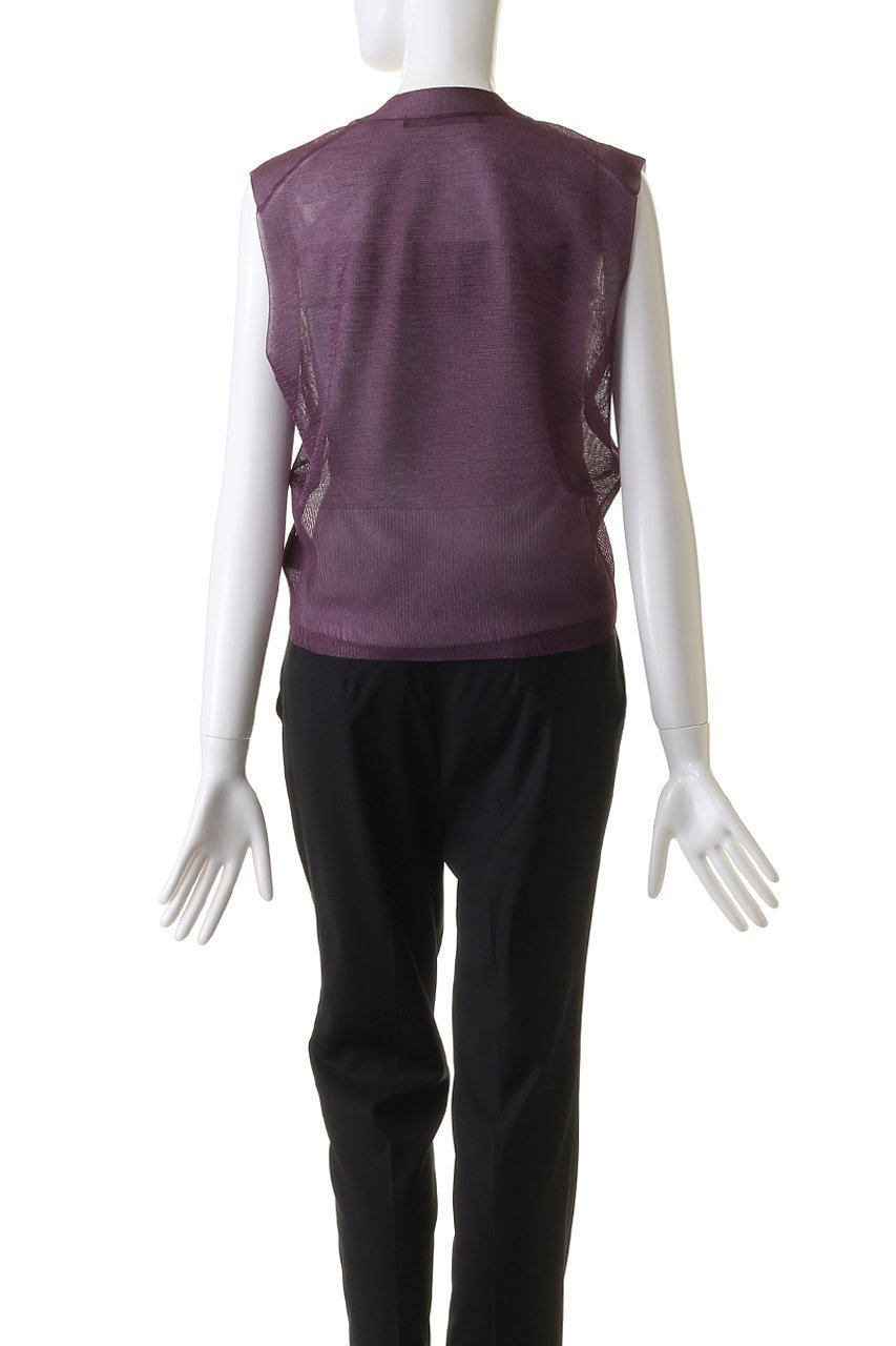 【マルティニーク/martinique】のシアームリネジレ 人気、トレンドファッション・服の通販 founy(ファニー) 　ファッション　Fashion　レディースファッション　Fashion for Women　トップス・カットソー　Cut & Sew Tops　ニット　Knit Tops & Sweaters　カーディガン・羽織り　Layered Style Cardigans　ベスト&ジレ / 重ね着スタイル　Vests & Gilets　エレガント 上品　Elegant　カーディガン　Cardigan, Knitwear　パープル　Purple, Violet　other-4|ID: prp329100004872809 ipo3291000000036893272