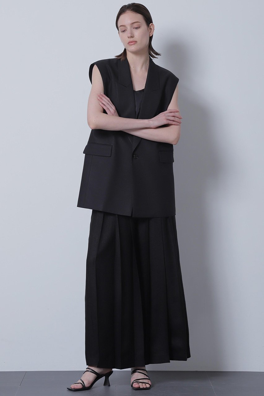 【ヒューエルミュージアム/hueLe Museum】の【STUMBLY】Tuck Pleated Wide Pants インテリア・キッズ・メンズ・レディースファッション・服の通販 founy(ファニー) 　ファッション　Fashion　レディースファッション　Fashion for Women　パンツ　Pants & Trousers　ドレープ　Drape, Draping Fabric　フラップ　Flap, Flap Pocket　フランス　France, French　フロント　Front, Front Design　マニッシュ　Mannish, Boyish　ミリタリー　Military, Army Style　ブラック|ID: prp329100004872818 ipo3291000000036893370