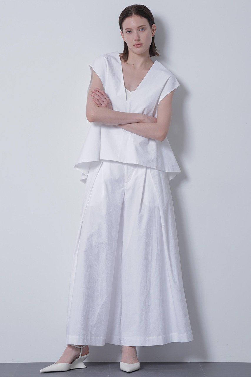 【ヒューエルミュージアム/hueLe Museum】の【STUMBLY】Cross Tuck Wide Pants インテリア・キッズ・メンズ・レディースファッション・服の通販 founy(ファウニー) 　ファッション　Fashion　レディースファッション　Fashion for Women　パンツ　Pants & Trousers　クール　Cool, Chic　シルク　Silk, 100% Silk　フロント　Front, Front Design　マニッシュ　Mannish, Boyish　ワイド　Wide, Wide Fit　ホワイト|ID: prp329100004872819 ipo3291000000036344654