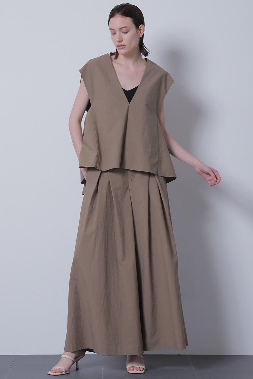 【ヒューエルミュージアム/hueLe Museum】の【STUMBLY】Cross Tuck Wide Pants インテリア・キッズ・メンズ・レディースファッション・服の通販 founy(ファウニー) 　ファッション　Fashion　レディースファッション　Fashion for Women　パンツ　Pants & Trousers　クール　Cool, Chic　シルク　Silk, 100% Silk　フロント　Front, Front Design　マニッシュ　Mannish, Boyish　ワイド　Wide, Wide Fit　ベージュ|ID: prp329100004872819 ipo3291000000036344655