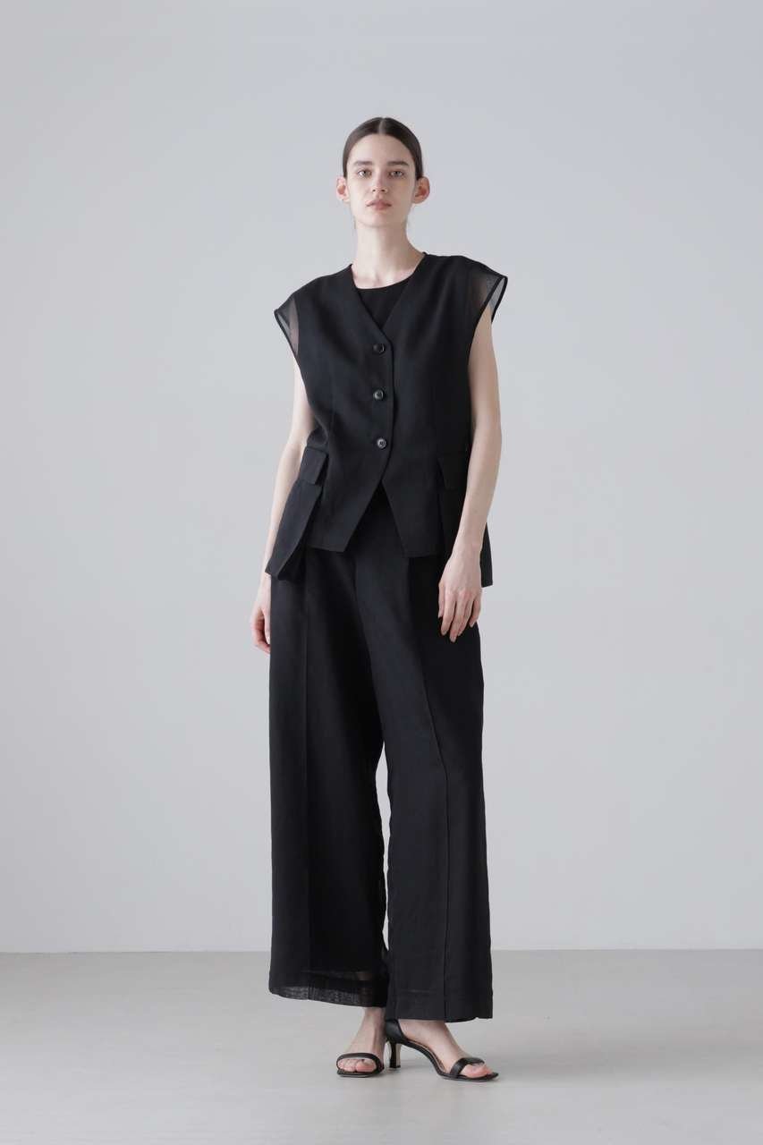 【アドーア/ADORE】のソフトオーガンジーパンツ インテリア・キッズ・メンズ・レディースファッション・服の通販 founy(ファウニー) 　ファッション　Fashion　レディースファッション　Fashion for Women　パンツ　Pants & Trousers　おすすめ　Recommended / Our Picks　ガウチョ　Gaucho　ジャケット　Jacket, Outerwear　セットアップ　Set-Up, Coordinated Outfit　新作・新入荷　New Arrivals / New In　ブラック|ID: prp329100004872822 ipo3291000000037214201