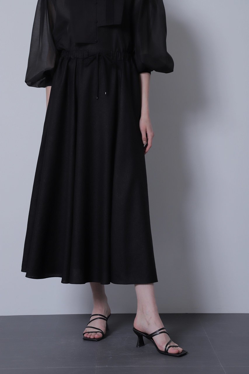 【ヒューエルミュージアム/hueLe Museum】の【STUMBLY】Maxi Volume Flare Skirt インテリア・キッズ・メンズ・レディースファッション・服の通販 founy(ファニー) 　ファッション　Fashion　レディースファッション　Fashion for Women　スカート　Skirts　ロングスカート　Long Skirts / Maxi & Midi Skirts　スピンドル　Spindle, Drawcord　フレアースカート　Flared Skirt, A-Line Skirt　ロング　Long, Long-Length　ブラック|ID: prp329100004872826 ipo3291000000036344748