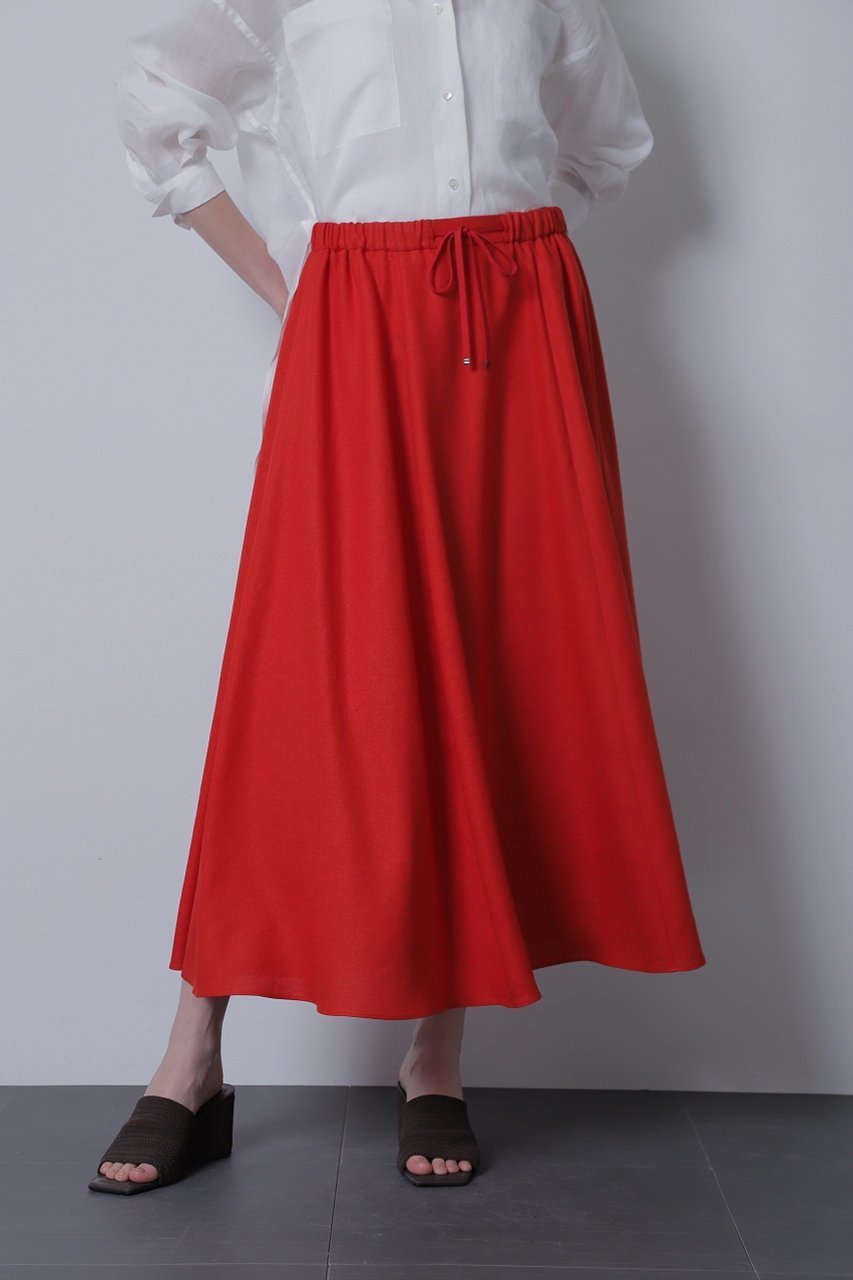 【ヒューエルミュージアム/hueLe Museum】の【STUMBLY】Maxi Volume Flare Skirt インテリア・キッズ・メンズ・レディースファッション・服の通販 founy(ファニー) 　ファッション　Fashion　レディースファッション　Fashion for Women　スカート　Skirts　ロングスカート　Long Skirts / Maxi & Midi Skirts　スピンドル　Spindle, Drawcord　フレアースカート　Flared Skirt, A-Line Skirt　ロング　Long, Long-Length　レッド|ID: prp329100004872826 ipo3291000000036344752
