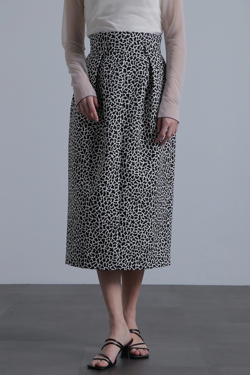 【ヒューエルミュージアム/hueLe Museum】の【hLM】 ジャカードコクーンスカート インテリア・キッズ・メンズ・レディースファッション・服の通販 founy(ファニー) 　ファッション　Fashion　レディースファッション　Fashion for Women　スカート　Skirts　ロングスカート　Long Skirts / Maxi & Midi Skirts　レオパード　Leopard, Animal Print　ロング　Long, Long-Length　ブラック|ID: prp329100004872831 ipo3291000000036344787