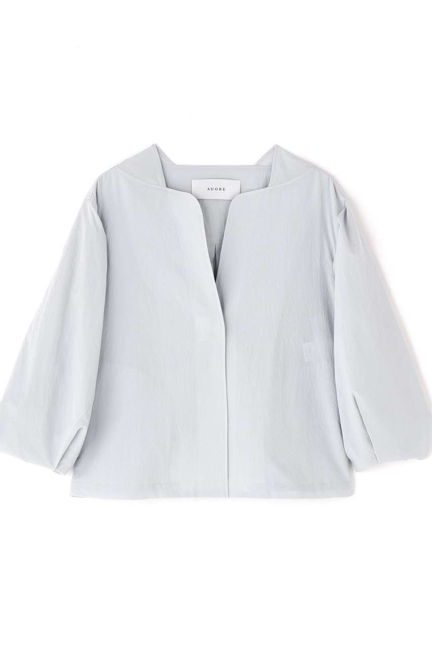 【アドーア/ADORE】のドットメッシュジャケット インテリア・キッズ・メンズ・レディースファッション・服の通販 founy(ファウニー) 　ファッション　Fashion　レディースファッション　Fashion for Women　アウター　Coat / Outerwear Collection　レディースジャケット・軽アウター　Jackets　ジャケット　Jacket, Outerwear　ドット　Polka Dot, Dot Pattern　バルーン　Balloon, Balloon Silhouette　メッシュ　Mesh, Net Fabric　ロング　Long, Long-Length　軽量　Lightweight, Ultra Light　グレー|ID: prp329100004872836 ipo3291000000036745248