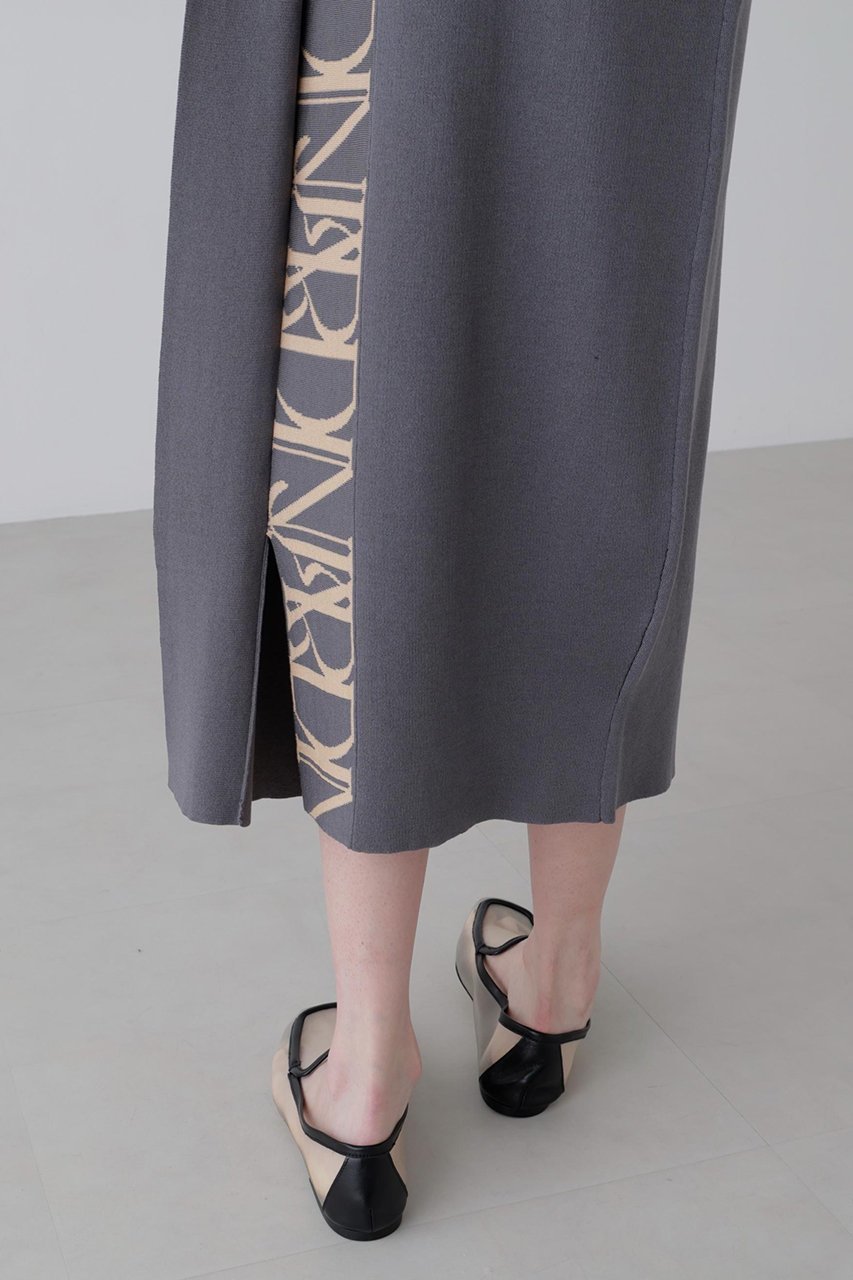 【アドーア/ADORE】のヒドゥンロゴニットスカート 人気、トレンドファッション・服の通販 founy(ファニー) 　ファッション　Fashion　レディースファッション　Fashion for Women　スカート　Skirts　おすすめ　Recommended / Our Picks　ジャカード／ジャガード　Jacquard, Woven Pattern　スリット　Slit, Slit Detail　セットアップ　Set-Up, Coordinated Outfit　エレガント 上品　Elegant　新作・新入荷　New Arrivals / New In　other-7|ID: prp329100004872849 ipo3291000000036344943