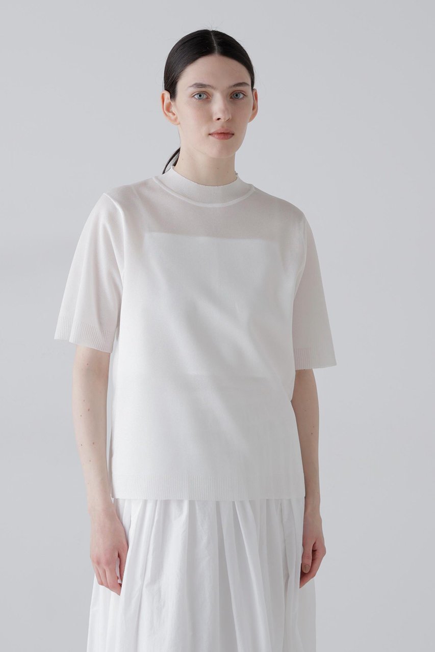 【アドーア/ADORE】のシアーニット インテリア・キッズ・メンズ・レディースファッション・服の通販 founy(ファウニー) 　ファッション　Fashion　レディースファッション　Fashion for Women　トップス・カットソー　Cut & Sew Tops　ニット　Knit Tops & Sweaters　カジュアルプルオーバー・ニットトップス　Pullovers & Knit Tops / Casual Pullovers　キャミ　Camisole, Cami Top　シアー　Sheer, See-Through　エレガント 上品　Elegant　半袖　Short Sleeve, Half Sleeve　ホワイト|ID: prp329100004872853 ipo3291000000036344972