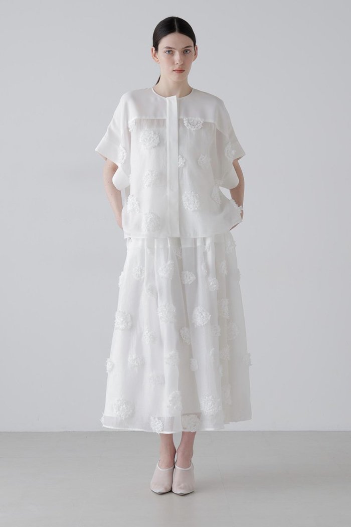 【アドーア/ADORE】のドットフラワーエンブロイダリースカート インテリア・キッズ・メンズ・レディースファッション・服の通販 founy(ファニー) https://founy.com/ ファッション Fashion レディースファッション Fashion for Women スカート Skirts ロングスカート Long Skirts / Maxi & Midi Skirts シアー Sheer, See-Through フラワー Flower, Floral ロング Long, Long-Length 無地 Plain, Solid Color |ID: prp329100004872877 ipo3291000000036933408