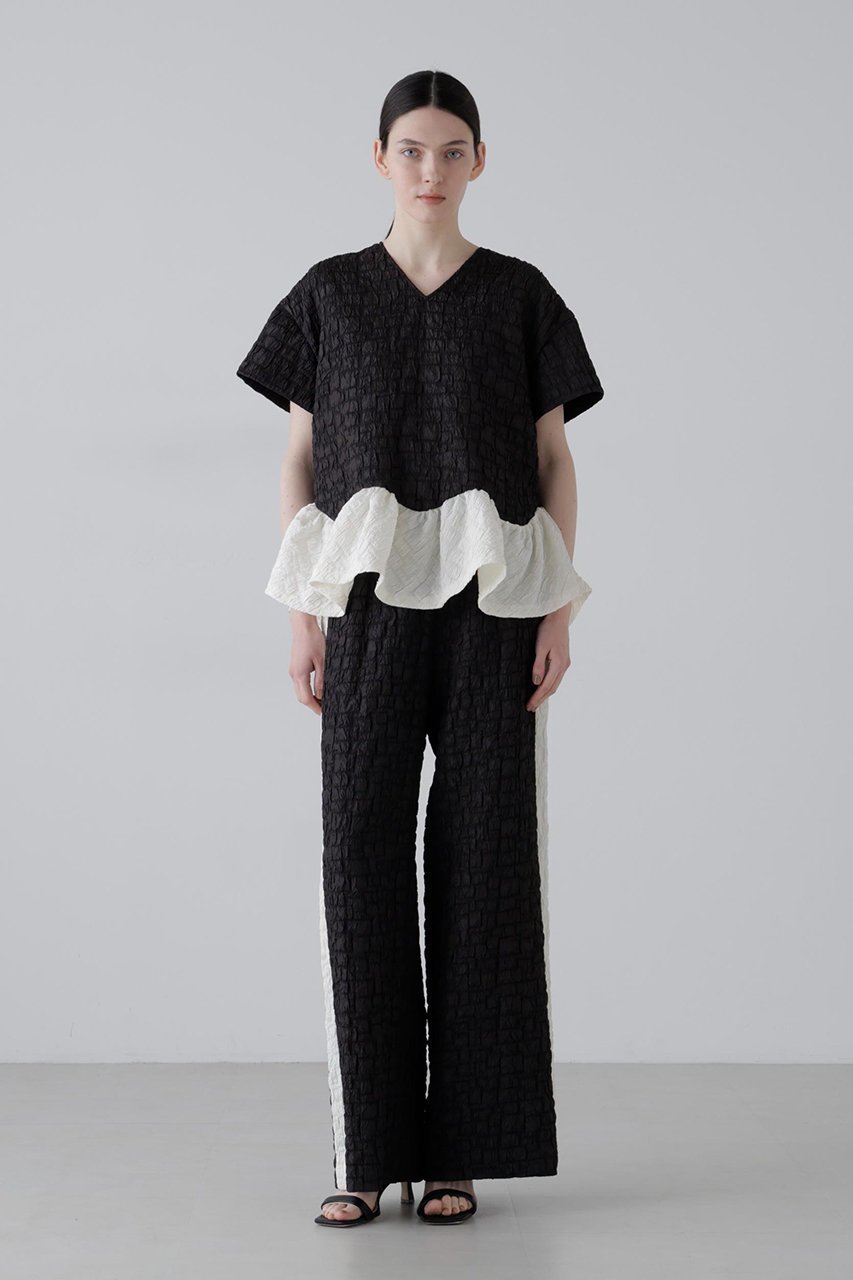 【アドーア/ADORE】のブロックジャガードブラウス 大人の最旬トレンドファッション＆コーディネート founy(ファウニー) 　ファッション　Fashion　レディースファッション　Fashion for Women　トップス・カットソー　Cut & Sew Tops　シャツ・ブラウス・オフィスカジュアル　Elegant Blouses & Button-Ups　コンパクト　Compact, Small Size　ショート　Short, Short Length　ジャカード／ジャガード　Jacquard, Woven Pattern　スリーブ　Sleeve, Long Sleeve / Short Sleeve　セットアップ　Set-Up, Coordinated Outfit　ブロック　Block, Solid Block Pattern　エレガント 上品　Elegant　other-2|ID: prp329100004872887 ipo3291000000036940301