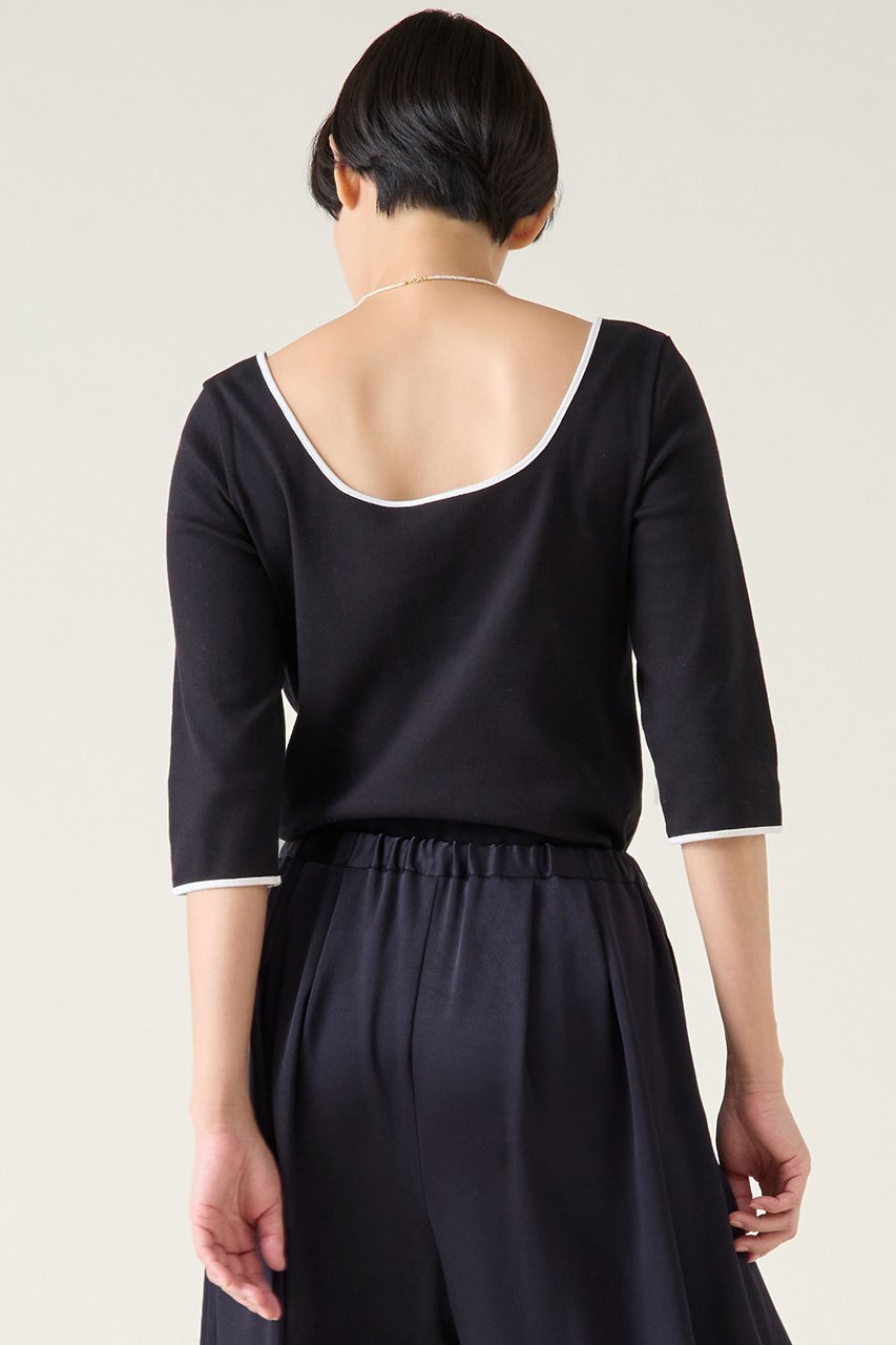 【マルティニーク/martinique】のバイカラーパイピングプルオーバー 人気、トレンドファッション・服の通販 founy(ファニー) 　ファッション　Fashion　レディースファッション　Fashion for Women　トップス・カットソー　Cut & Sew Tops　シャツ・ブラウス・オフィスカジュアル　Elegant Blouses & Button-Ups　ロングTシャツ・Tシャツ　Longline T-Shirts & Tees　カジュアルプルオーバー・ニットトップス　Pullovers & Knit Tops / Casual Pullovers　カットソー・ベーシックTシャツ　Cut-and-Sewn Tops / Stretch Tees & Basics　おすすめ　Recommended / Our Picks　インナー　Innerwear　カットソー　Cut and Sewn Top　クラシカル　Classical, Vintage-Inspired　ショート　Short, Short Length　ジャケット　Jacket, Outerwear　ストレッチ　Stretch, Stretchy Fabric　スリーブ　Sleeve, Long Sleeve / Short Sleeve　テレコ　Ribbed, Rib Stitch　夏　Summer　春　Spring　無地　Plain, Solid Color　other-3|ID: prp329100004872907 ipo3291000000036345442