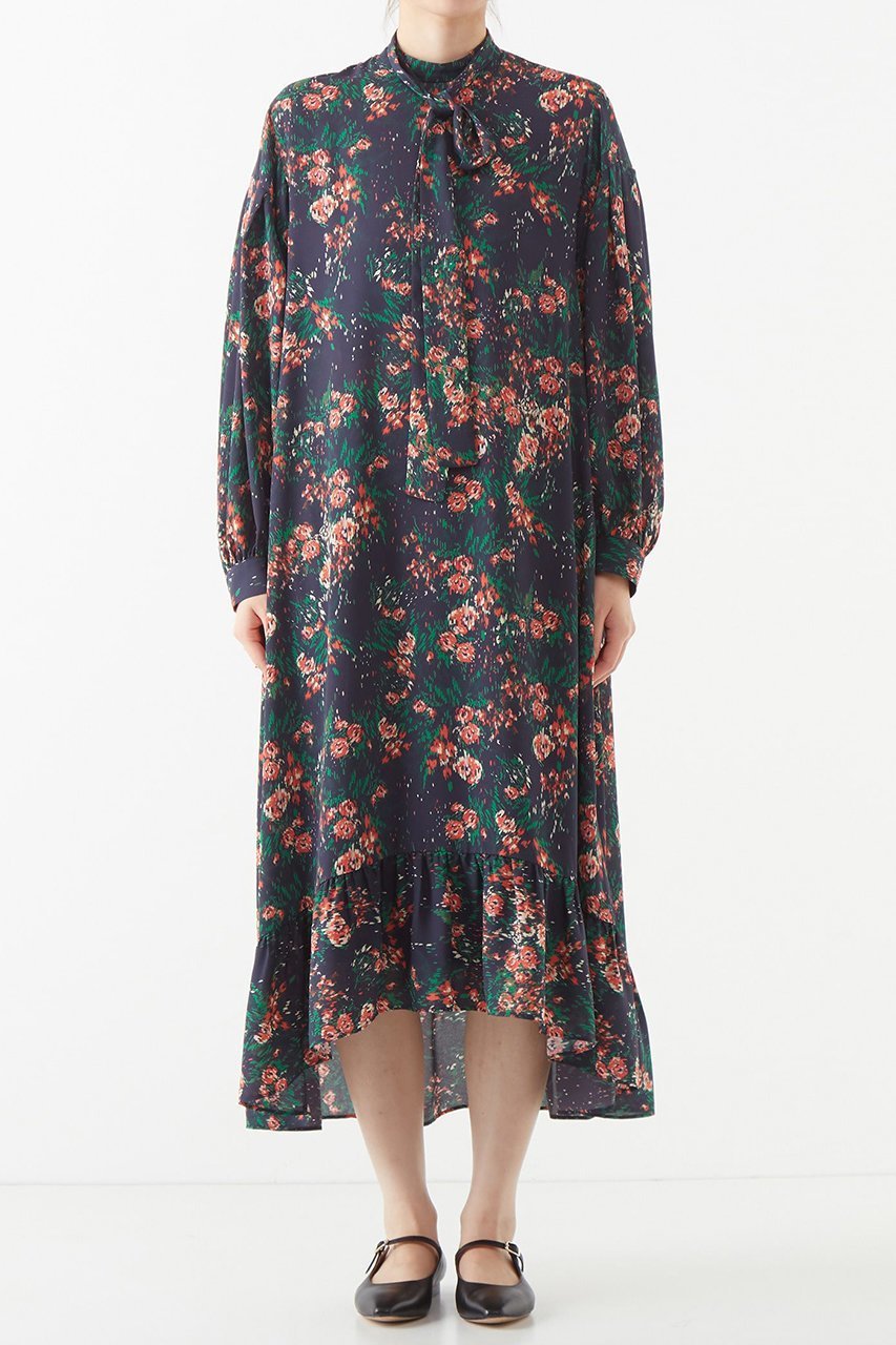 【マルティニーク/martinique】のティアードワンピース 人気、トレンドファッション・服の通販 founy(ファニー) 　ファッション　Fashion　レディースファッション　Fashion for Women　ワンピース　Dresses　チュニック　Tunic Tops & Dresses　クラシック　Classic, Timeless Style　スタンド　Stand Collar, Upright Stand　チュニック　Tunic, Long Top　ティアード　Tiered, Tiered Style　ティアードワンピース　Tiered Dress, Flared Dress　フラワー　Flower, Floral　プリント　Print, Printed Pattern　リボン　Ribbon, Bow　other-5|ID: prp329100004872920 ipo3291000000036345522