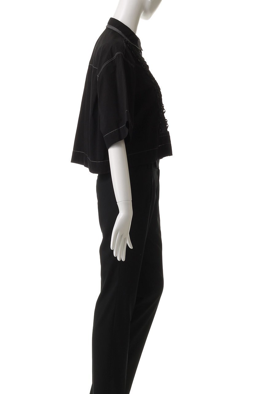 【マルティニーク/martinique】の【CURRENTAGE】タイプライターシャツ 人気、トレンドファッション・服の通販 founy(ファニー) 　ファッション　Fashion　レディースファッション　Fashion for Women　トップス・カットソー　Cut & Sew Tops　シャツ・ブラウス・オフィスカジュアル　Elegant Blouses & Button-Ups　ショート　Short, Short Length　スリーブ　Sleeve, Long Sleeve / Short Sleeve　タイプライター　Typewriter Fabric, Crisp Cotton　バランス　Balance, Style Balance　モノトーン　Monotone, Black and White　レース　Lace, Lace Fabric　ワイド　Wide, Wide Fit　エレガント 上品　Elegant　other-3|ID: prp329100004872930 ipo3291000000036345595