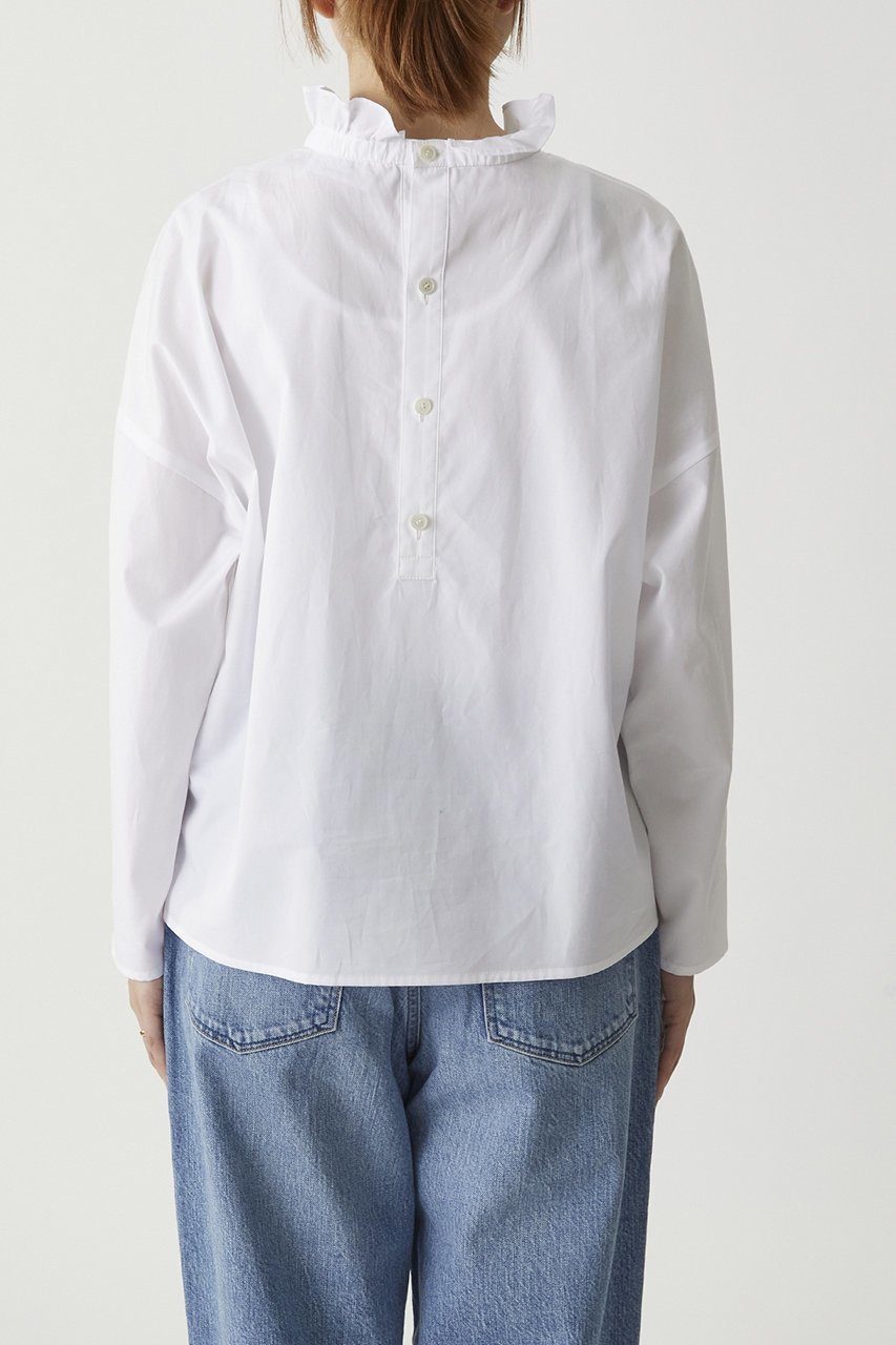 【プルミエ アロンディスモン/1er Arrondissement】の【富岡佳子×1er Arrondissement】スタンドラッフルカラーブラウス 人気、トレンドファッション・服の通販 founy(ファニー) ファッション Fashion レディースファッション Fashion for Women トップス・カットソー Cut & Sew Tops シャツ・ブラウス・オフィスカジュアル Elegant Blouses & Button-Ups スタンド Stand Collar, Upright Stand スラックス Slacks, Dress Pants スリーブ Sleeve, Long Sleeve / Short Sleeve デニム Denim, Jeans Material ラッフル Ruffle, Frill ロング Long, Long-Length other-6|ID: prp329100004872934 ipo3291000000036345625