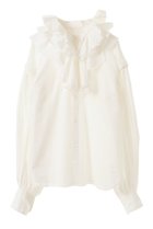 【カレンテージ/CURRENTAGE】の2WAYラッフルフリルブラウス 人気、トレンドファッション・服の通販 founy(ファニー) ファッション Fashion レディースファッション Fashion for Women トップス・カットソー Cut & Sew Tops シャツ・ブラウス・オフィスカジュアル Elegant Blouses & Button-Ups シルク Silk, 100% Silk スリーブ Sleeve, Long Sleeve / Short Sleeve フェミニン Feminine, Girly フリル Frill, Ruffle フロント Front, Front Design リラックス Relax, Relaxed Fit ロング Long, Long-Length thumbnail ホワイト|ID: prp329100004872936 ipo3291000000036345638