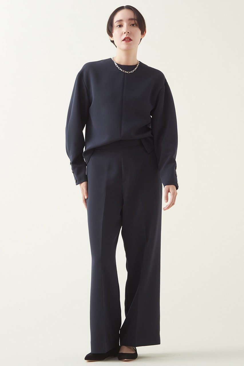 【マルティニーク/martinique】のダブルクロスバックゴムパンツ(セットアップ可) インテリア・キッズ・メンズ・レディースファッション・服の通販 founy(ファニー) 　ファッション　Fashion　レディースファッション　Fashion for Women　セットアップ　Matching Sets　レディースパンツ・ボトムス　Pants & Trousers / Bottoms　バッグ　Bags　パンツ　Pants & Trousers　ギャザー　Gathered, Ruffled　セットアップ　Set-Up, Coordinated Outfit　センター　Center, Center Line　ダブル　Double, Double-Breasted　ワイド　Wide, Wide Fit　春　Spring　ネイビー|ID: prp329100004872967 ipo3291000000036893915