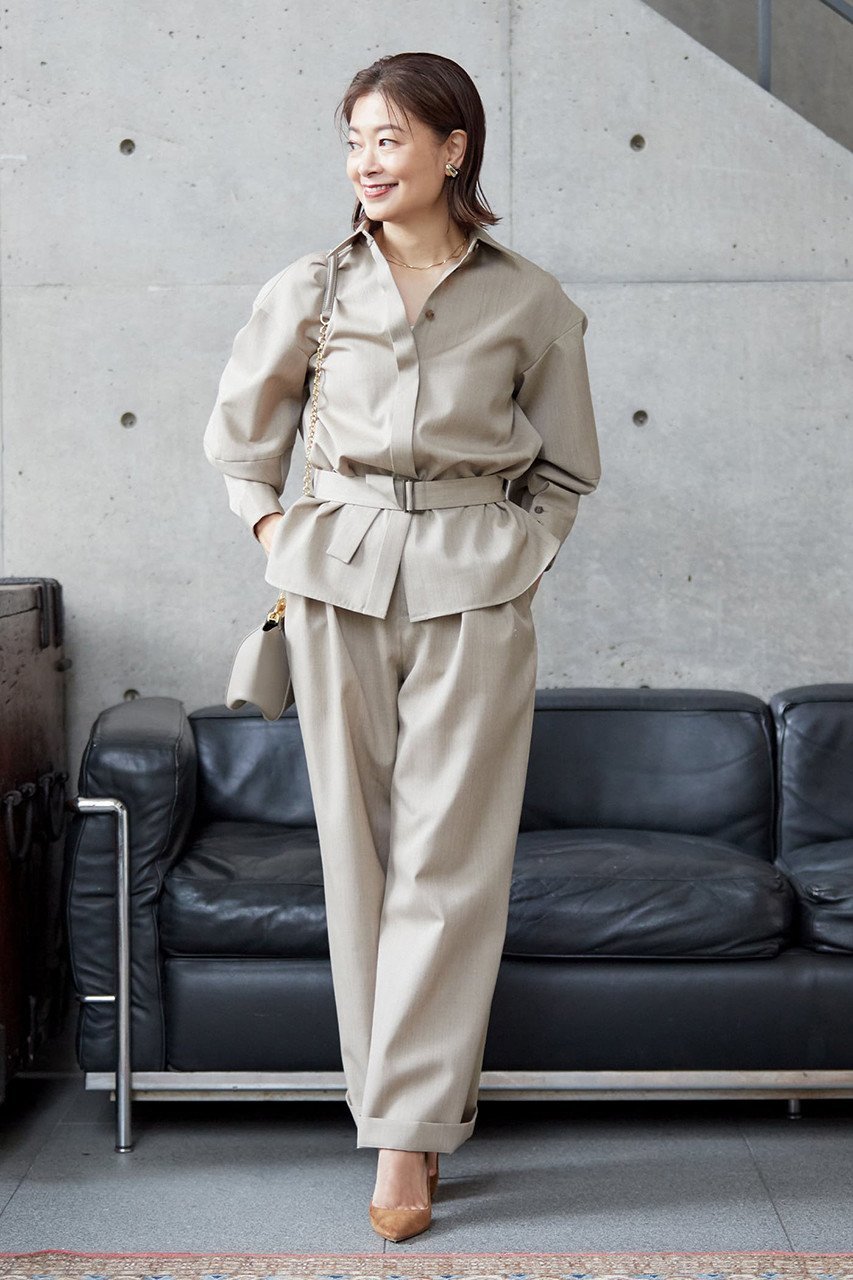 【マルティニーク/martinique】の【三尋木奈保×l heritage martinique】ウールギャバオールインワン 人気、トレンドファッション・服の通販 founy(ファニー) ファッション Fashion レディースファッション Fashion for Women パンツ Pants & Trousers ヴィンテージ Vintage Style カシュクール Wrap Design コラボ Collaboration, Collab スタンダード Standard, Basic スリーブ Sleeve, Long Sleeve / Short Sleeve セットアップ Set-Up, Coordinated Outfit セパレート Separate, Two-Piece ブラウジング Blouson Silhouette, Cinched Waist other-8|ID: prp329100004872971 ipo3291000000036345920