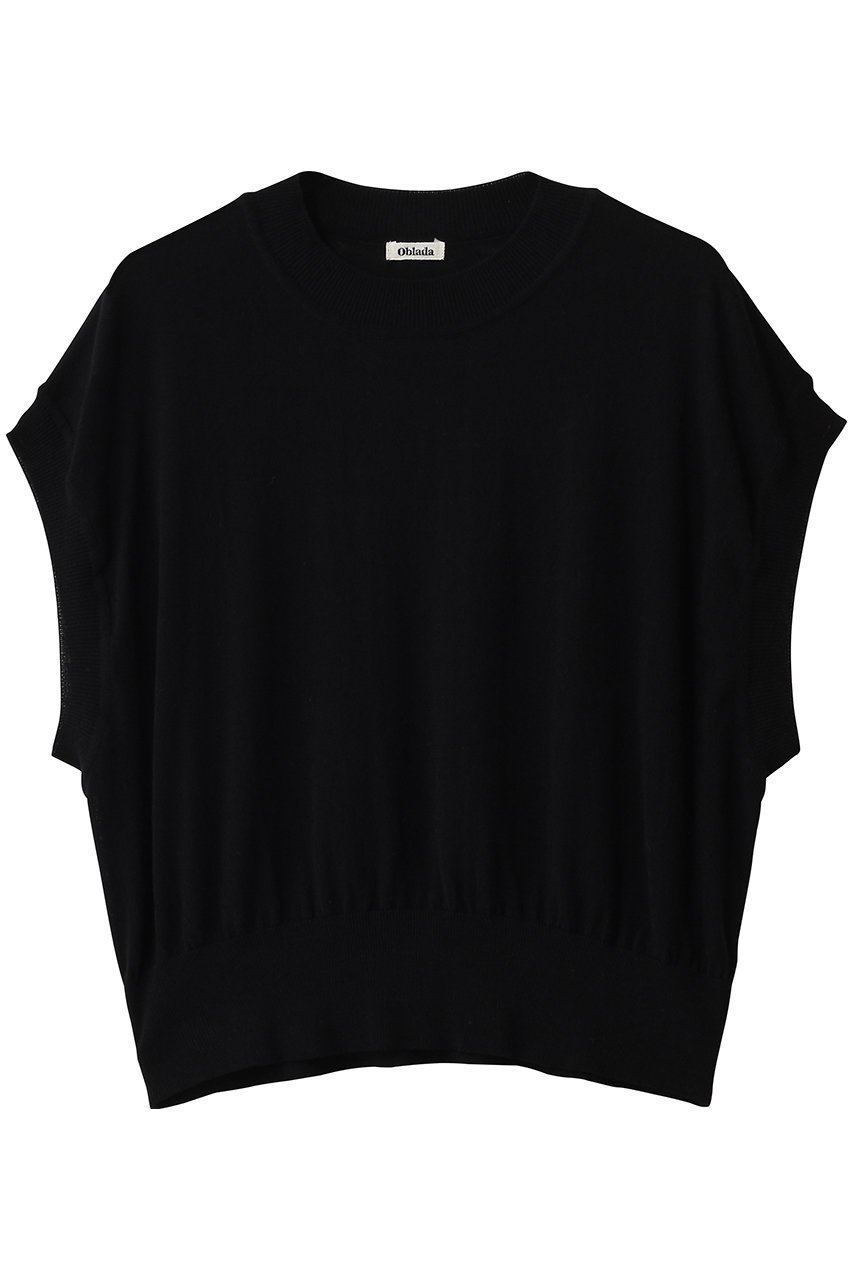【オブラダ/Oblada】のサマーニットノースリーブ インテリア・キッズ・メンズ・レディースファッション・服の通販 founy(ファニー) 　ファッション　Fashion　レディースファッション　Fashion for Women　トップス・カットソー　Cut & Sew Tops　ニット　Knit Tops & Sweaters　キャミソール&ノースリーブ　Camisoles & Sleeveless Tops　カジュアルプルオーバー・ニットトップス　Pullovers & Knit Tops / Casual Pullovers　サマー　Summer, Summer Style　ノースリーブ　Sleeveless, No-Sleeve　バランス　Balance, Style Balance　夏　Summer　新作・新入荷　New Arrivals / New In　ブラック|ID: prp329100004872992 ipo3291000000036346090