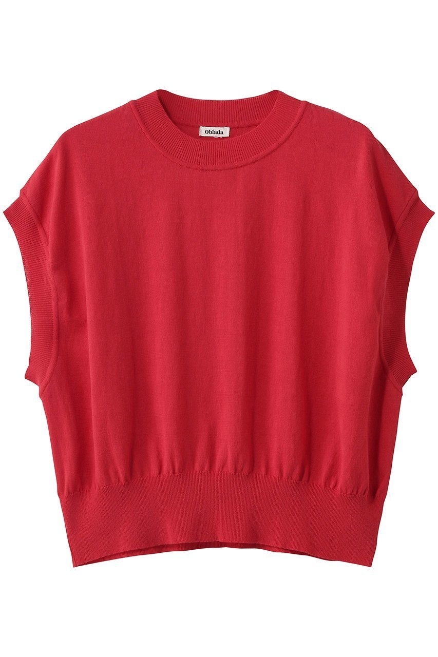 【オブラダ/Oblada】のサマーニットノースリーブ インテリア・キッズ・メンズ・レディースファッション・服の通販 founy(ファニー) 　ファッション　Fashion　レディースファッション　Fashion for Women　トップス・カットソー　Cut & Sew Tops　ニット　Knit Tops & Sweaters　キャミソール&ノースリーブ　Camisoles & Sleeveless Tops　カジュアルプルオーバー・ニットトップス　Pullovers & Knit Tops / Casual Pullovers　サマー　Summer, Summer Style　ノースリーブ　Sleeveless, No-Sleeve　バランス　Balance, Style Balance　夏　Summer　新作・新入荷　New Arrivals / New In　レッド|ID: prp329100004872992 ipo3291000000036346091
