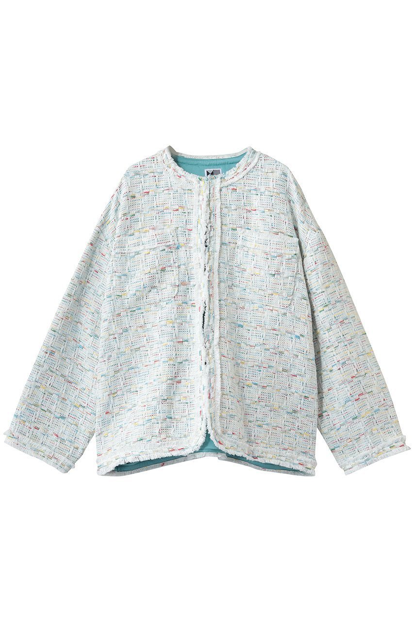 【生地の可能性/kijinokanosei】のfringe ジャケット インテリア・キッズ・メンズ・レディースファッション・服の通販 founy(ファニー) 　ファッション　Fashion　レディースファッション　Fashion for Women　アウター　Coat / Outerwear Collection　レディースジャケット・軽アウター　Jackets　カラフル　Colorful Design　ガラス　Glass, Glassware　ジャケット　Jacket, Outerwear　ツイード　Twill, Twill Weave　リネン　Linen, Linen Fabric　biidoro ホワイト|ID: prp329100004873004 ipo3291000000036872761