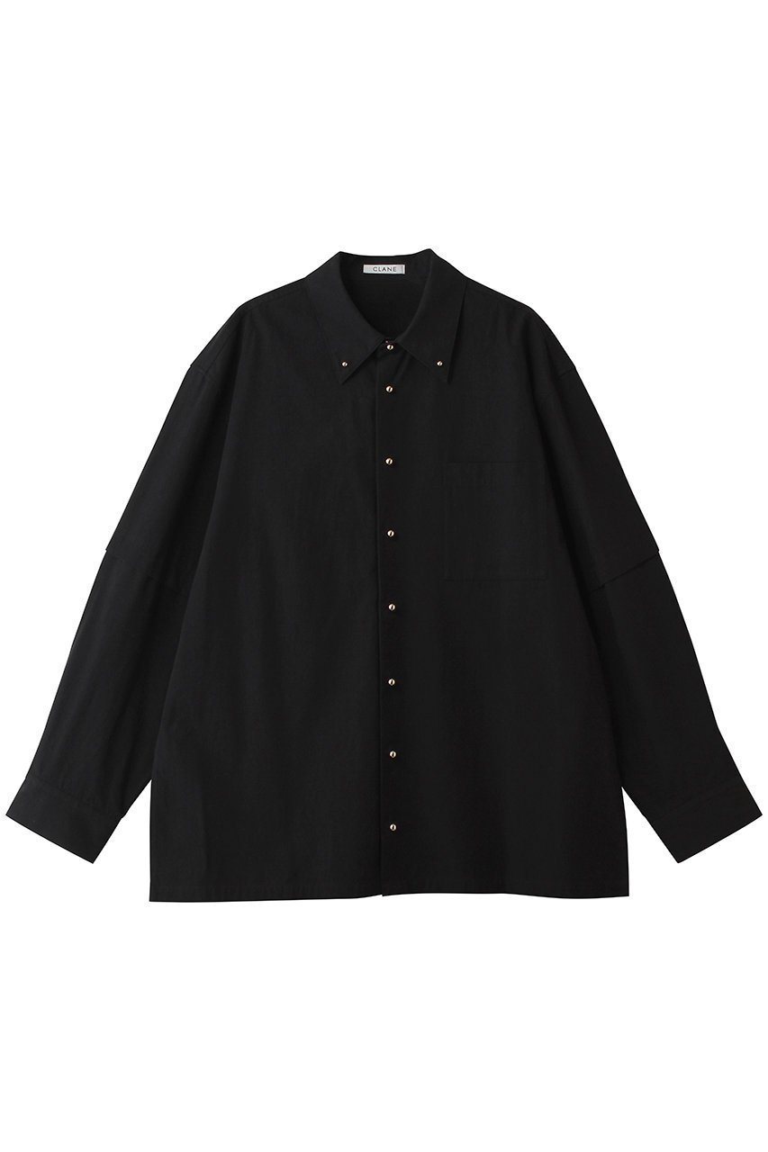 【クラネ/CLANE】のJEWELRY OVER SHIRTS シャツ/ブラウス インテリア・キッズ・メンズ・レディースファッション・服の通販 founy(ファニー) 　ファッション　Fashion　レディースファッション　Fashion for Women　トップス・カットソー　Cut & Sew Tops　シャツ・ブラウス・オフィスカジュアル　Elegant Blouses & Button-Ups　シルク　Silk, 100% Silk　シルバー　Silver, Metallic Silver　スリーブ　Sleeve, Long Sleeve / Short Sleeve　メタル　Metal, Metal Parts　ロング　Long, Long-Length　新作・新入荷　New Arrivals / New In　春　Spring　BLACK|ID: prp329100004873007 ipo3291000000036346229