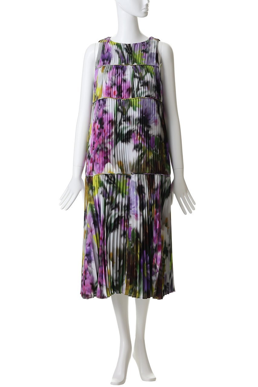 【ランバン オン ブルー/LANVIN en Bleu】のSummer Paradiseワンピース 人気、トレンドファッション・服の通販 founy(ファニー) 　ファッション　Fashion　レディースファッション　Fashion for Women　ワンピース　Dresses　チュニック　Tunic Tops & Dresses　なめらか　Smooth, Silky Texture　チュニック　Tunic, Long Top　フラワー　Flower, Floral　プリント　Print, Printed Pattern　プリーツ　Pleats, Pleated　ロング　Long, Long-Length　夏　Summer　新作・新入荷　New Arrivals / New In　other-2|ID: prp329100004873022 ipo3291000000036346342