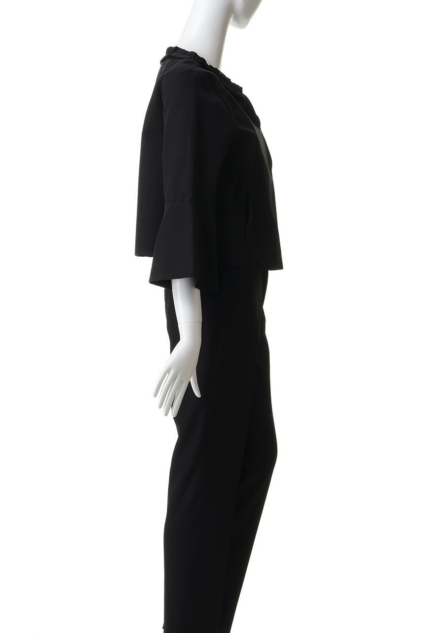 【ランバン オン ブルー/LANVIN en Bleu】のグログランノーカラージャケット 人気、トレンドファッション・服の通販 founy(ファニー) 　ファッション　Fashion　レディースファッション　Fashion for Women　アウター　Coat / Outerwear Collection　レディースジャケット・軽アウター　Jackets　ノーカラージャケット / シンプル上品コーデ　Collarless Jackets　おすすめ　Recommended / Our Picks　キュプラ　Cupro, Eco Fabric　グログラン　Grosgrain, Grosgrain Ribbon　ジャケット　Jacket, Outerwear　スリーブ　Sleeve, Long Sleeve / Short Sleeve　セットアップ　Set-Up, Coordinated Outfit　フレア　Flare, Flared　エレガント 上品　Elegant　新作・新入荷　New Arrivals / New In　other-3|ID: prp329100004873023 ipo3291000000036346350