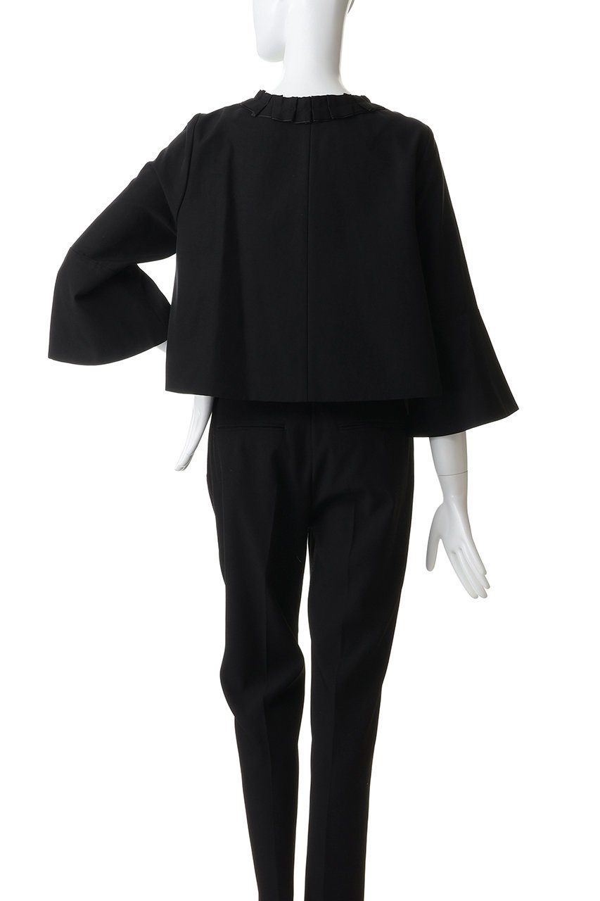 【ランバン オン ブルー/LANVIN en Bleu】のグログランノーカラージャケット 人気、トレンドファッション・服の通販 founy(ファニー) 　ファッション　Fashion　レディースファッション　Fashion for Women　アウター　Coat / Outerwear Collection　レディースジャケット・軽アウター　Jackets　ノーカラージャケット / シンプル上品コーデ　Collarless Jackets　おすすめ　Recommended / Our Picks　キュプラ　Cupro, Eco Fabric　グログラン　Grosgrain, Grosgrain Ribbon　ジャケット　Jacket, Outerwear　スリーブ　Sleeve, Long Sleeve / Short Sleeve　セットアップ　Set-Up, Coordinated Outfit　フレア　Flare, Flared　エレガント 上品　Elegant　other-4|ID: prp329100004873023 ipo3291000000037213351