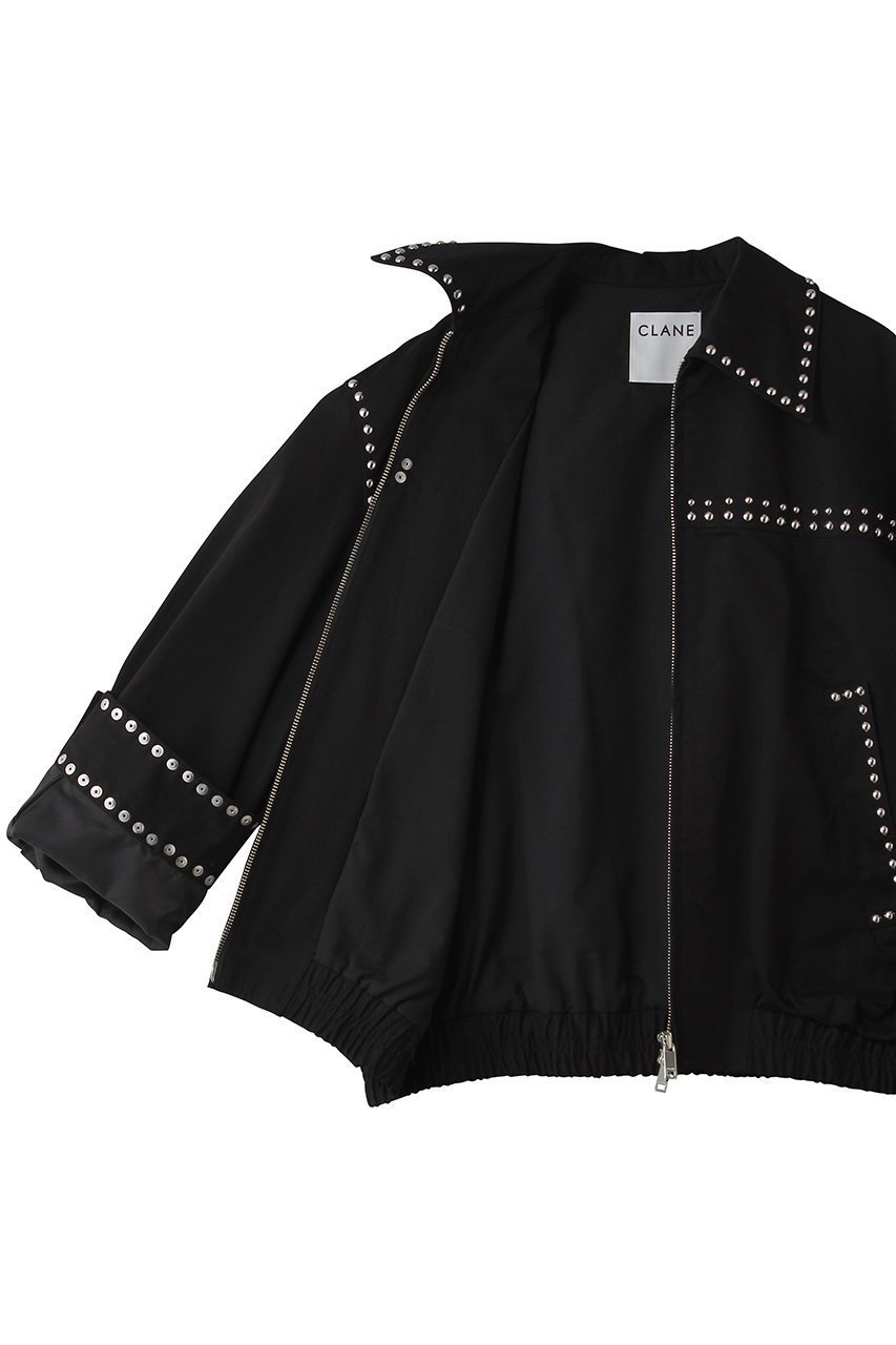 【クラネ/CLANE】のW COLOR STUDDED DRIZZLER JACKET ブルゾン 人気、トレンドファッション・服の通販 founy(ファニー) 　ファッション　Fashion　レディースファッション　Fashion for Women　アウター　Coat / Outerwear Collection　レディースジャケット・軽アウター　Jackets　ブルゾンジャケット・スポーティアウター　Blouson Jackets　ギャザー　Gathered, Ruffled　クール　Cool, Chic　ジップ　Zip, Zipper　ジャケット　Jacket, Outerwear　スタッズ　Studs, Metal Accents　スプリング　Spring, Spring Collection　スリット　Slit, Slit Detail　スリーブ　Sleeve, Long Sleeve / Short Sleeve　ブルゾン　Blouson, Bomber Jacket　ワイド　Wide, Wide Fit　新作・新入荷　New Arrivals / New In　other-6|ID: prp329100004873027 ipo3291000000036346383