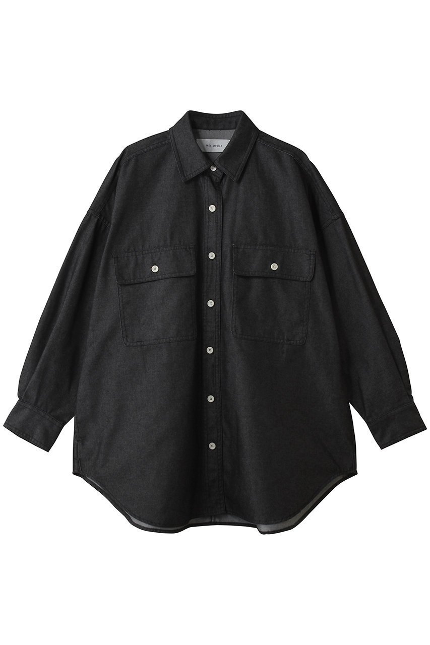 【エリオポール/heliopole】のデニムBIGシャツ インテリア・キッズ・メンズ・レディースファッション・服の通販 founy(ファニー) ファッション Fashion レディースファッション Fashion for Women トップス・カットソー Cut & Sew Tops シャツ・ブラウス・オフィスカジュアル Elegant Blouses & Button-Ups スリーブ Sleeve, Long Sleeve / Short Sleeve ダメージ Distressed, Destroyed デニム Denim, Jeans Material ビッグ Big, Oversized ロング Long, Long-Length 新作・新入荷 New Arrivals / New In ブラック|ID: prp329100004873028 ipo3291000000036346386