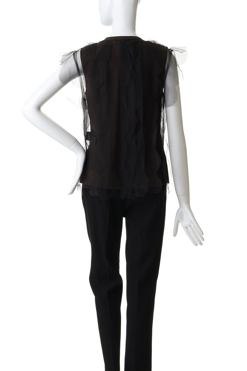 【ランバン オン ブルー/LANVIN en Bleu】のチュールレイヤードノースリーブカットソー 人気、トレンドファッション・服の通販 founy(ファニー) ファッション Fashion レディースファッション Fashion for Women トップス・カットソー Cut & Sew Tops キャミソール&ノースリーブ Camisoles & Sleeveless Tops シャツ・ブラウス・オフィスカジュアル Elegant Blouses & Button-Ups ロングTシャツ・Tシャツ Longline T-Shirts & Tees カットソー・ベーシックTシャツ Cut-and-Sewn Tops / Stretch Tees & Basics キャミソール Camisole, Spaghetti Strap Top タンク Tank Top, Sleeveless Top チュール Tulip, Tulip Motif フリル Frill, Ruffle 新作・新入荷 New Arrivals / New In other-4|ID: prp329100004873030 ipo3291000000036346404