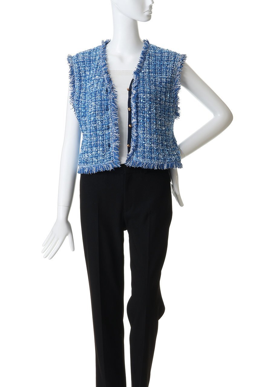 【ランバン オン ブルー/LANVIN en Bleu】のニットツイードベスト 人気、トレンドファッション・服の通販 founy(ファニー) ファッション Fashion レディースファッション Fashion for Women トップス・カットソー Cut & Sew Tops ニット Knit Tops & Sweaters ベスト&ジレ / 重ね着スタイル Vests & Gilets カジュアルプルオーバー・ニットトップス Pullovers & Knit Tops / Casual Pullovers ツイード Twill, Twill Weave パーティ Party, Party Style ベスト Vest, Waistcoat マーガレット Marguerite, Daisy Pattern モチーフ Motif, Design Theme 新作・新入荷 New Arrivals / New In other-7|ID: prp329100004873032 ipo3291000000036346421