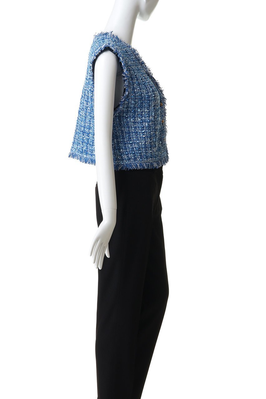 【ランバン オン ブルー/LANVIN en Bleu】のニットツイードベスト 大人の最旬トレンドファッション＆コーディネート founy(ファウニー) 　ファッション　Fashion　レディースファッション　Fashion for Women　トップス・カットソー　Cut & Sew Tops　ニット　Knit Tops & Sweaters　ベスト&ジレ / 重ね着スタイル　Vests & Gilets　カジュアルプルオーバー・ニットトップス　Pullovers & Knit Tops / Casual Pullovers　ツイード　Twill, Twill Weave　パーティ　Party, Party Style　ベスト　Vest, Waistcoat　マーガレット　Marguerite, Daisy Pattern　モチーフ　Motif, Design Theme　other-3|ID: prp329100004873032 ipo3291000000037238544