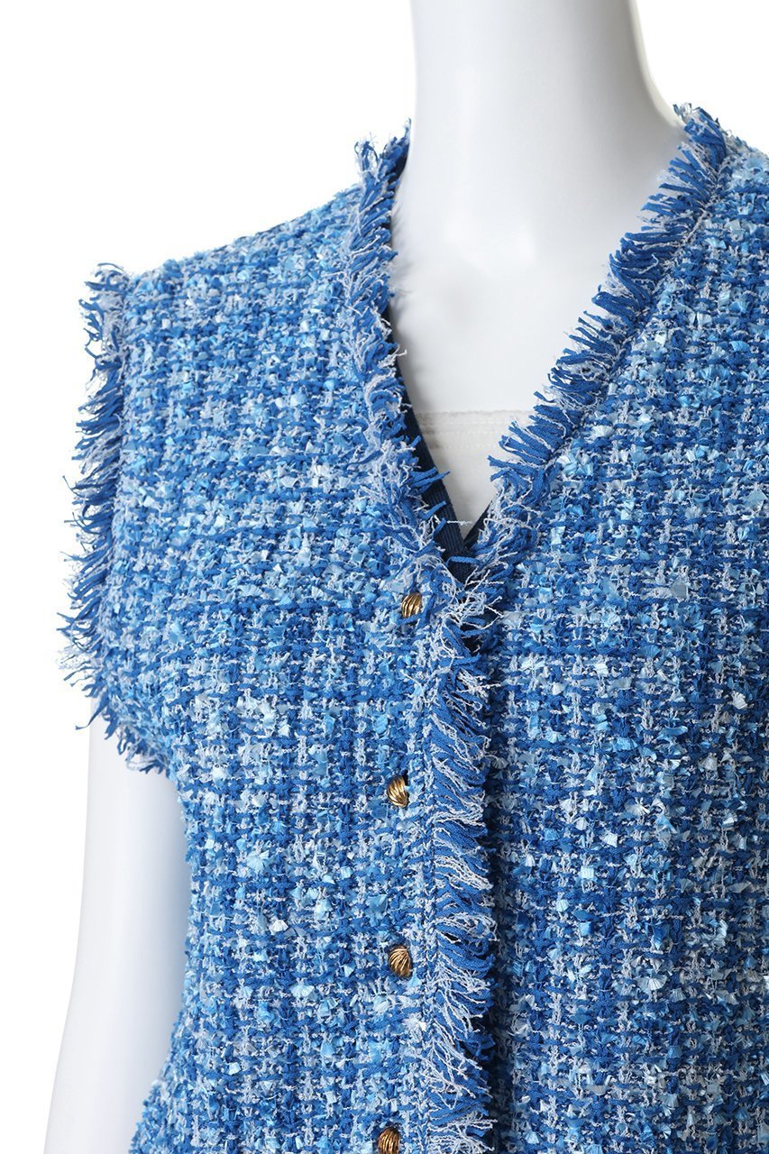 【ランバン オン ブルー/LANVIN en Bleu】のニットツイードベスト 大人の最旬トレンドファッション＆コーディネート founy(ファウニー) 　ファッション　Fashion　レディースファッション　Fashion for Women　トップス・カットソー　Cut & Sew Tops　ニット　Knit Tops & Sweaters　ベスト&ジレ / 重ね着スタイル　Vests & Gilets　カジュアルプルオーバー・ニットトップス　Pullovers & Knit Tops / Casual Pullovers　ツイード　Twill, Twill Weave　パーティ　Party, Party Style　ベスト　Vest, Waistcoat　マーガレット　Marguerite, Daisy Pattern　モチーフ　Motif, Design Theme　other-5|ID: prp329100004873032 ipo3291000000037238546