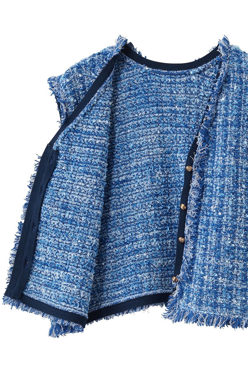 【ランバン オン ブルー/LANVIN en Bleu】のニットツイードベスト 大人の最旬トレンドファッション＆コーディネート founy(ファウニー) 　ファッション　Fashion　レディースファッション　Fashion for Women　トップス・カットソー　Cut & Sew Tops　ニット　Knit Tops & Sweaters　ベスト&ジレ / 重ね着スタイル　Vests & Gilets　カジュアルプルオーバー・ニットトップス　Pullovers & Knit Tops / Casual Pullovers　ツイード　Twill, Twill Weave　パーティ　Party, Party Style　ベスト　Vest, Waistcoat　マーガレット　Marguerite, Daisy Pattern　モチーフ　Motif, Design Theme　other-6|ID: prp329100004873032 ipo3291000000037238547