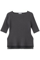 【ランバン オン ブルー/LANVIN en Bleu】のスクエアネックリブニット グレー|ID: prp329100004873033 ipo3291000000036346423