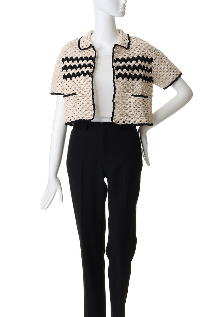 【ヌメロ ヴェントゥーノ/N°21】のハンドメイド コットン クロシェジャケット 人気、トレンドファッション・服の通販 founy(ファニー) 　ファッション　Fashion　レディースファッション　Fashion for Women　おすすめ　Recommended / Our Picks　カーディガン　Cardigan, Knitwear　クロシェ　Crochet, Knitted Lace　コンパクト　Compact, Small Size　ショート　Short, Short Length　ジャケット　Jacket, Outerwear　トリミング　Trimming, Decorative Edge　トレンド　Trend, Trending Now　ハンド　Hand, Handmade　ワイド　Wide, Wide Fit　新作・新入荷　New Arrivals / New In　other-7|ID: prp329100004873067 ipo3291000000036346708