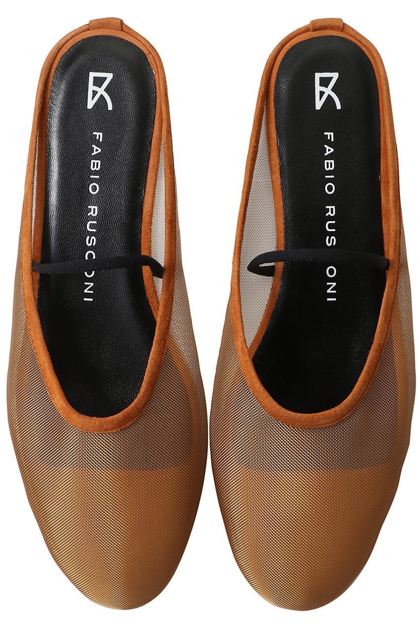 【ファビオ ルスコーニ/FABIO RUSCONI】のチュールフラットミュール インテリア・キッズ・メンズ・レディースファッション・服の通販 founy(ファニー) 　ファッション　Fashion　レディースファッション　Fashion for Women　シューズ　Shoes, Footwear　チュール　Tulip, Tulip Motif　デニム　Denim, Jeans Material　フォルム　Silhouette, Form　フラット　Flat, Flat Shoes　モダン　Modern, Contemporary　ラウンド　Round, Round Neck　コッパー|ID: prp329100004873079 ipo3291000000036894344