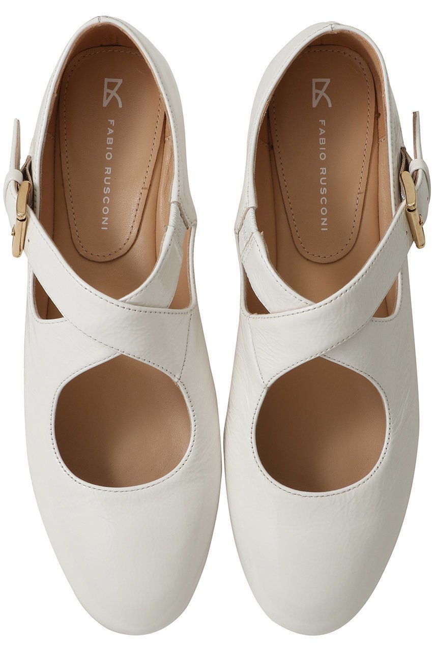 【ファビオ ルスコーニ/FABIO RUSCONI】のパテントクロスストラップシューズ インテリア・キッズ・メンズ・レディースファッション・服の通販 founy(ファニー) 　ファッション　Fashion　レディースファッション　Fashion for Women　シューズ　Shoes, Footwear　パーティ　Party, Party Style　フラット　Flat, Flat Shoes　新作・新入荷　New Arrivals / New In　ホワイト|ID: prp329100004873080 ipo3291000000036346799