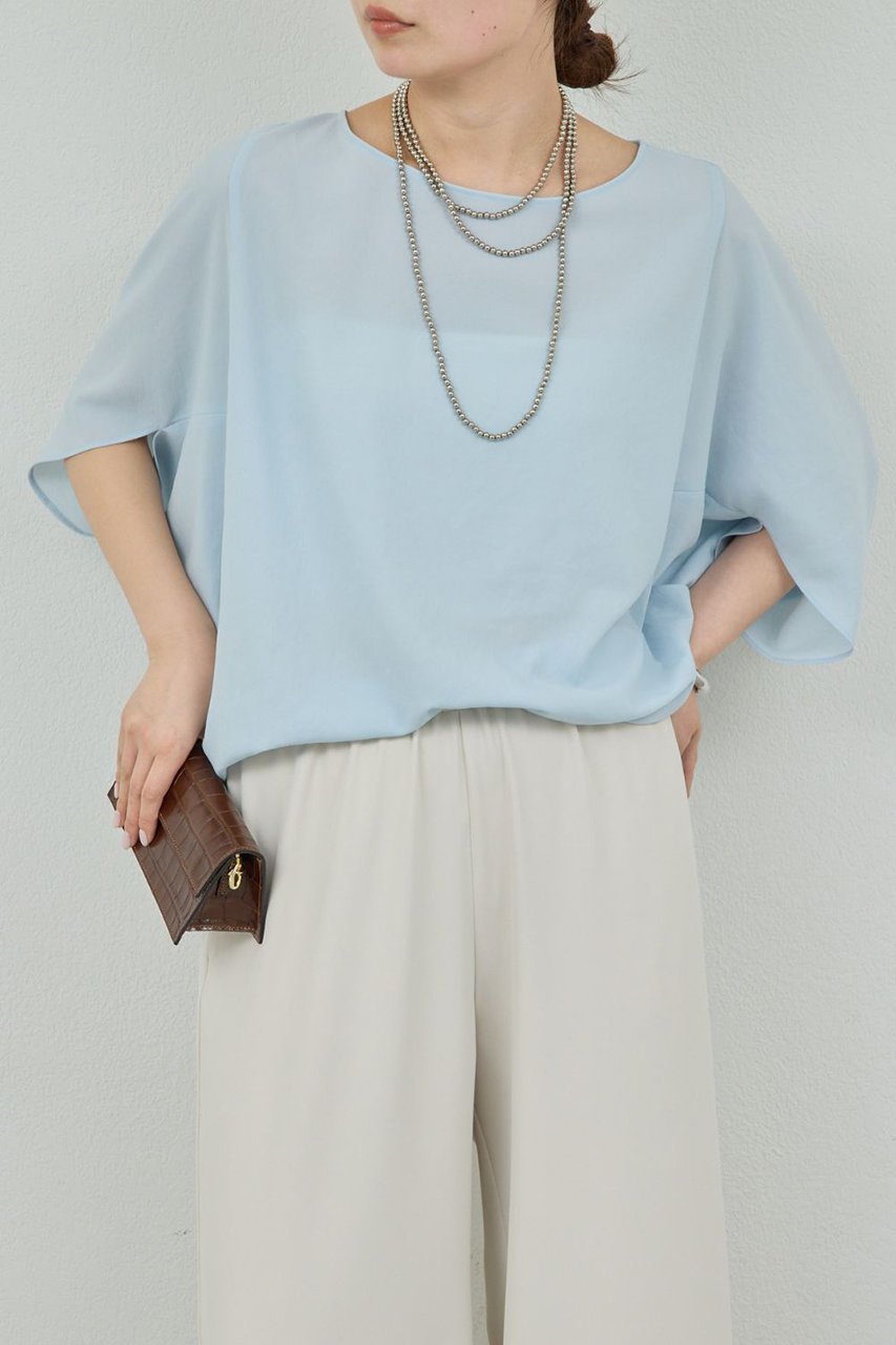 【ガリャルダガランテ/GALLARDAGALANTE】のドルマンジャージープルオーバー インテリア・キッズ・メンズ・レディースファッション・服の通販 founy(ファニー) 　ファッション　Fashion　レディースファッション　Fashion for Women　トップス・カットソー　Cut & Sew Tops　シャツ・ブラウス・オフィスカジュアル　Elegant Blouses & Button-Ups　ロングTシャツ・Tシャツ　Longline T-Shirts & Tees　カジュアルプルオーバー・ニットトップス　Pullovers & Knit Tops / Casual Pullovers　カットソー・ベーシックTシャツ　Cut-and-Sewn Tops / Stretch Tees & Basics　ショート　Short, Short Length　スリーブ　Sleeve, Long Sleeve / Short Sleeve　バランス　Balance, Style Balance　エレガント 上品　Elegant　再入荷　Restock / Back in Stock　スカイブルー|ID: prp329100004873104 ipo3291000000036346975