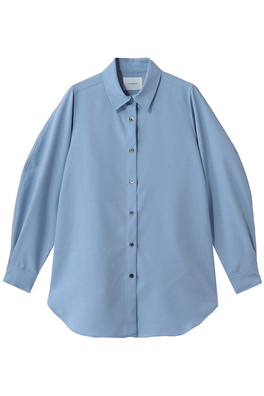 【ミディウミソリッド/MIDIUMISOLID】のvolume slv shirt tunic チュニック インテリア・キッズ・メンズ・レディースファッション・服の通販 founy(ファニー) 　ファッション　Fashion　レディースファッション　Fashion for Women　ワンピース　Dresses　チュニック　Tunic Tops & Dresses　シンプル　Simple, Minimal　チュニック　Tunic, Long Top　l.blue|ID: prp329100004873124 ipo3291000000036894536